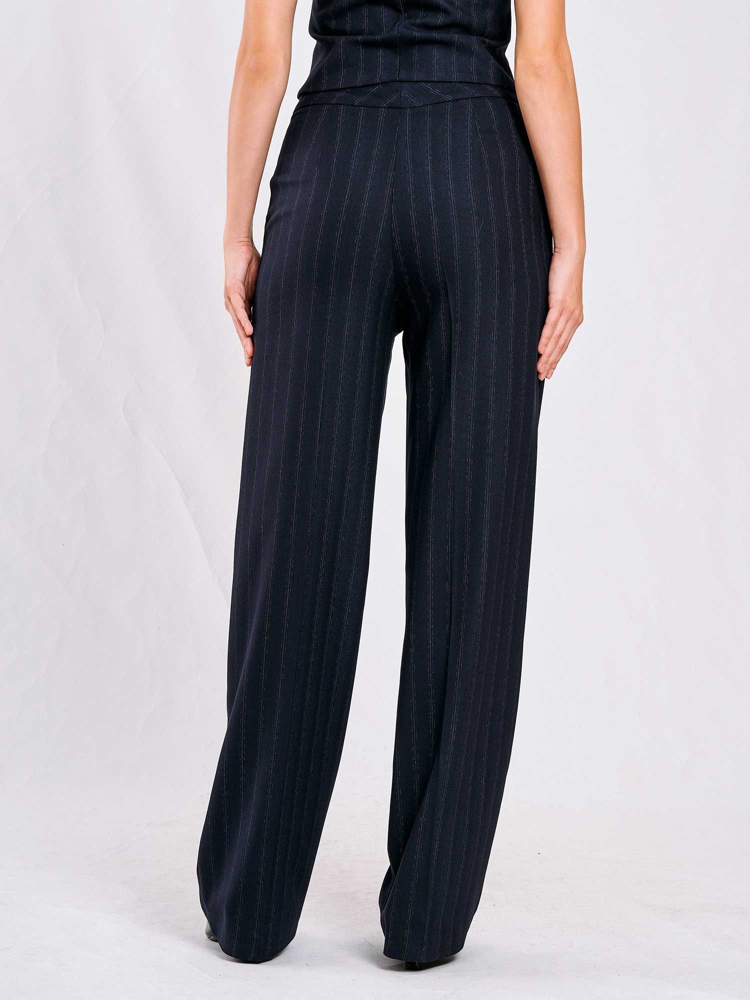 031581 Çizgili Yandan Cepli Pantolon