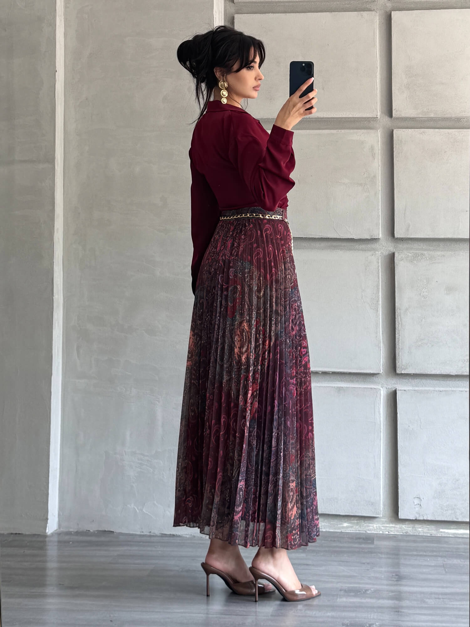 041110 Zincir Kemerli Piliseli Etek