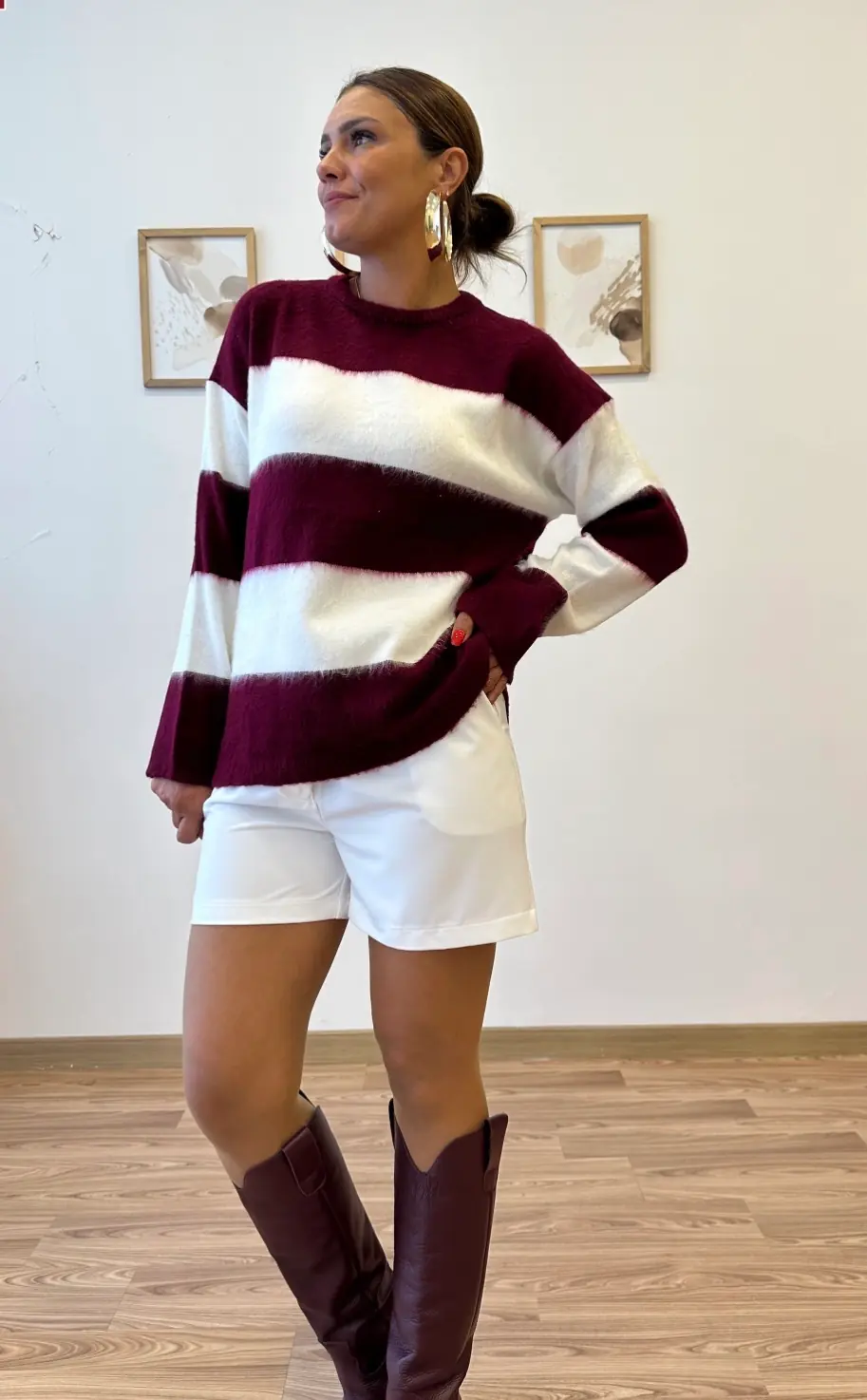 Çizgili Yumoş Kazak Aychayla