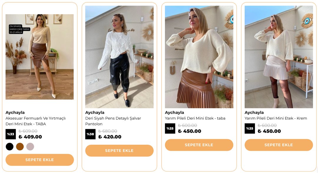 AYCHAYLA- deri etek ve pantolon koleksiyonu