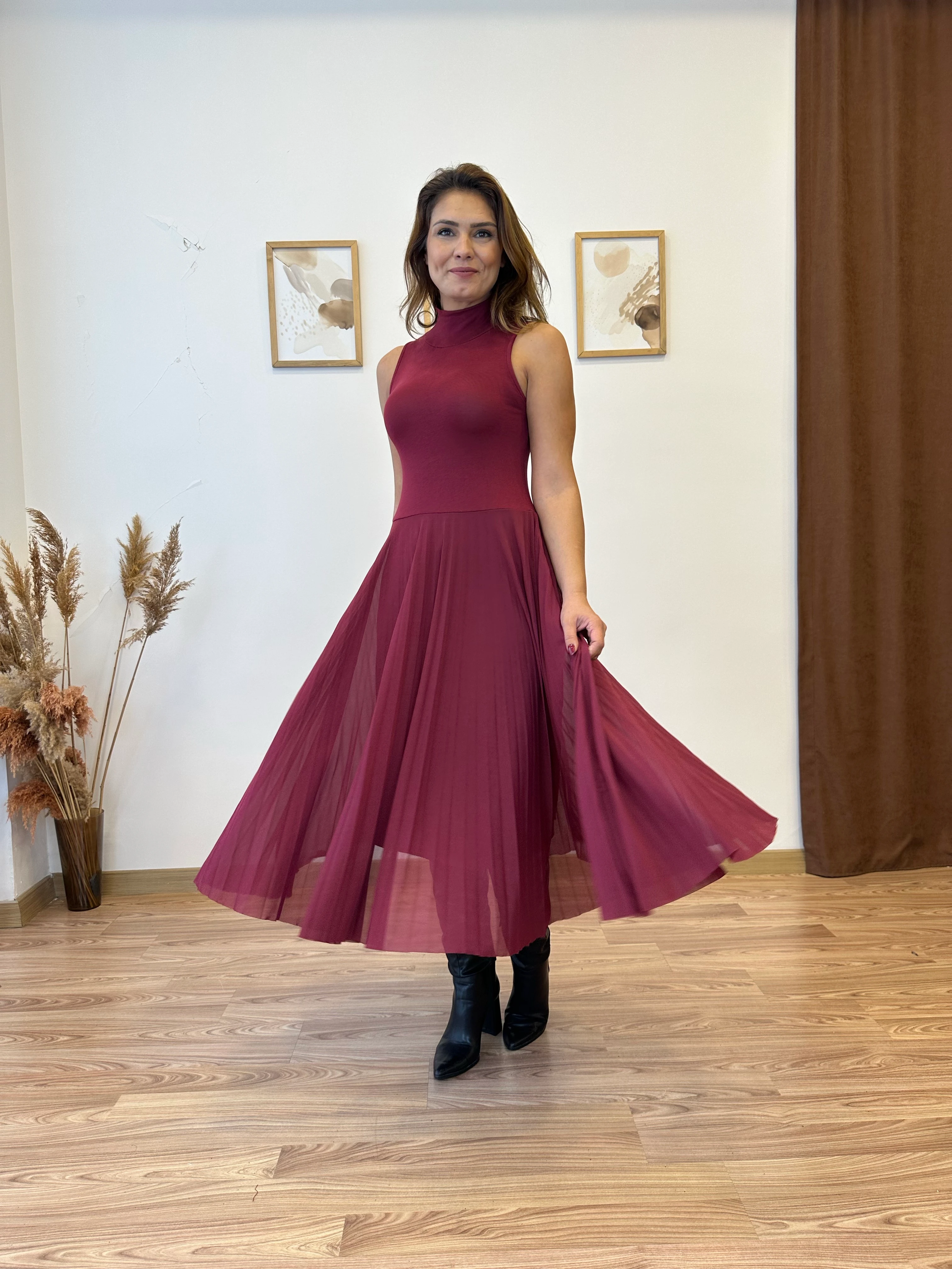 Boğazlı Piliseli İkili Elbise