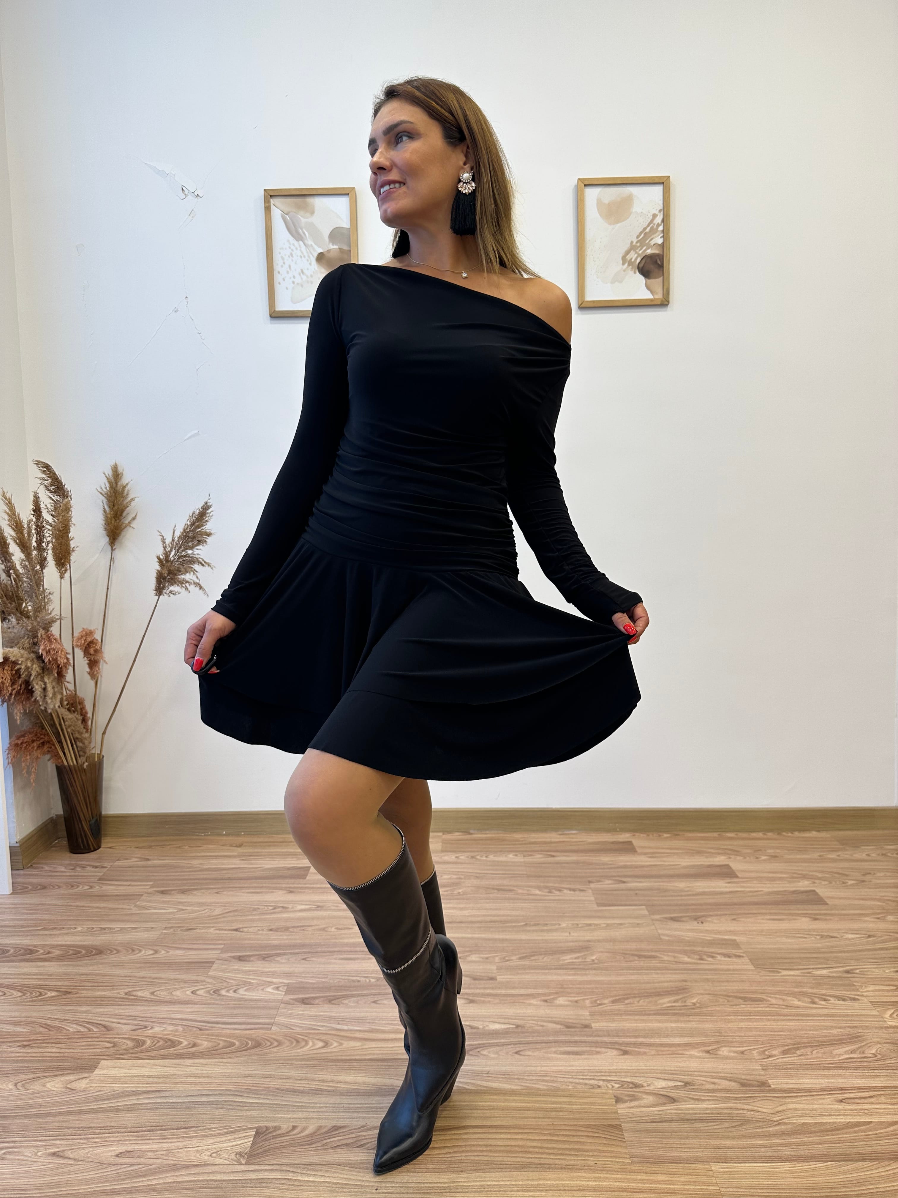 Drapeli Sandy Mini Elbise