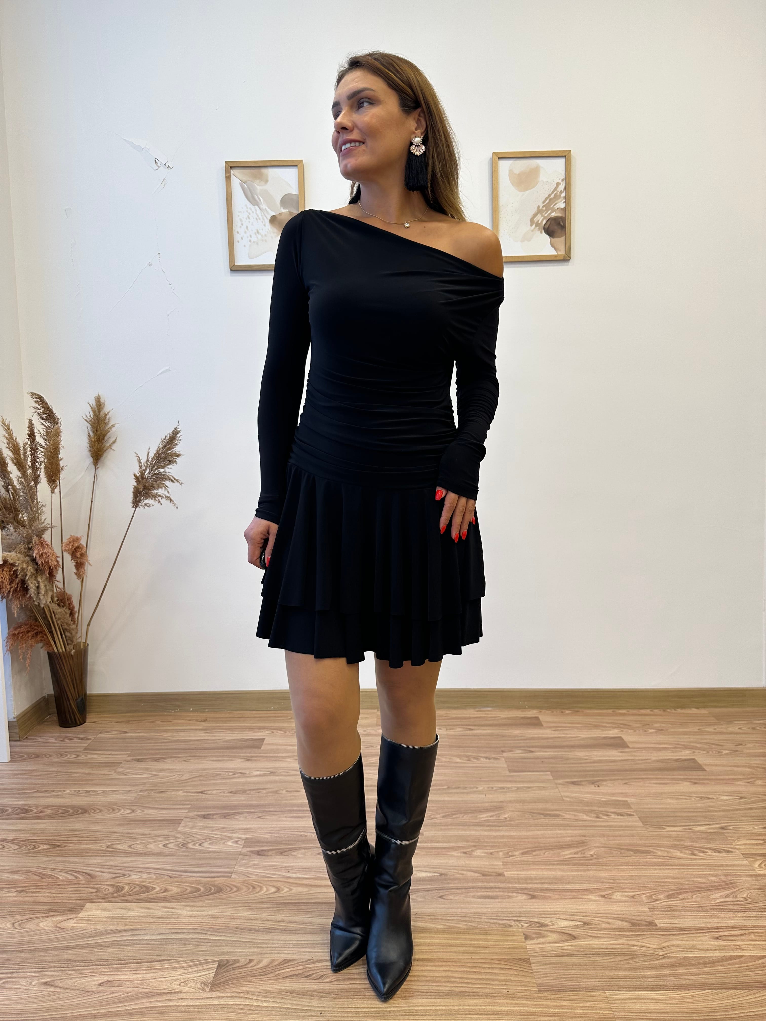 Drapeli Sandy Mini Elbise