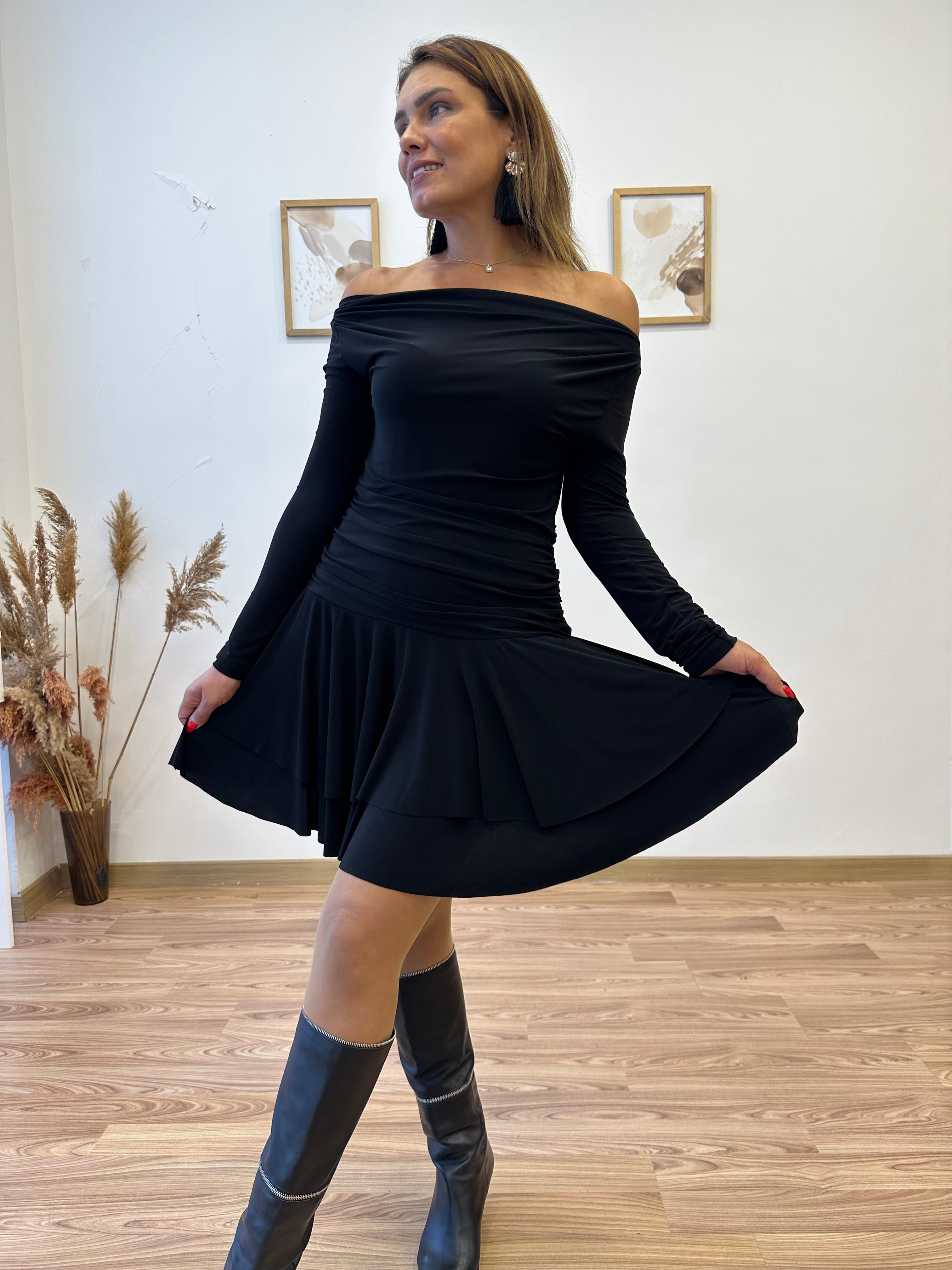 Drapeli Sandy Mini Elbise
