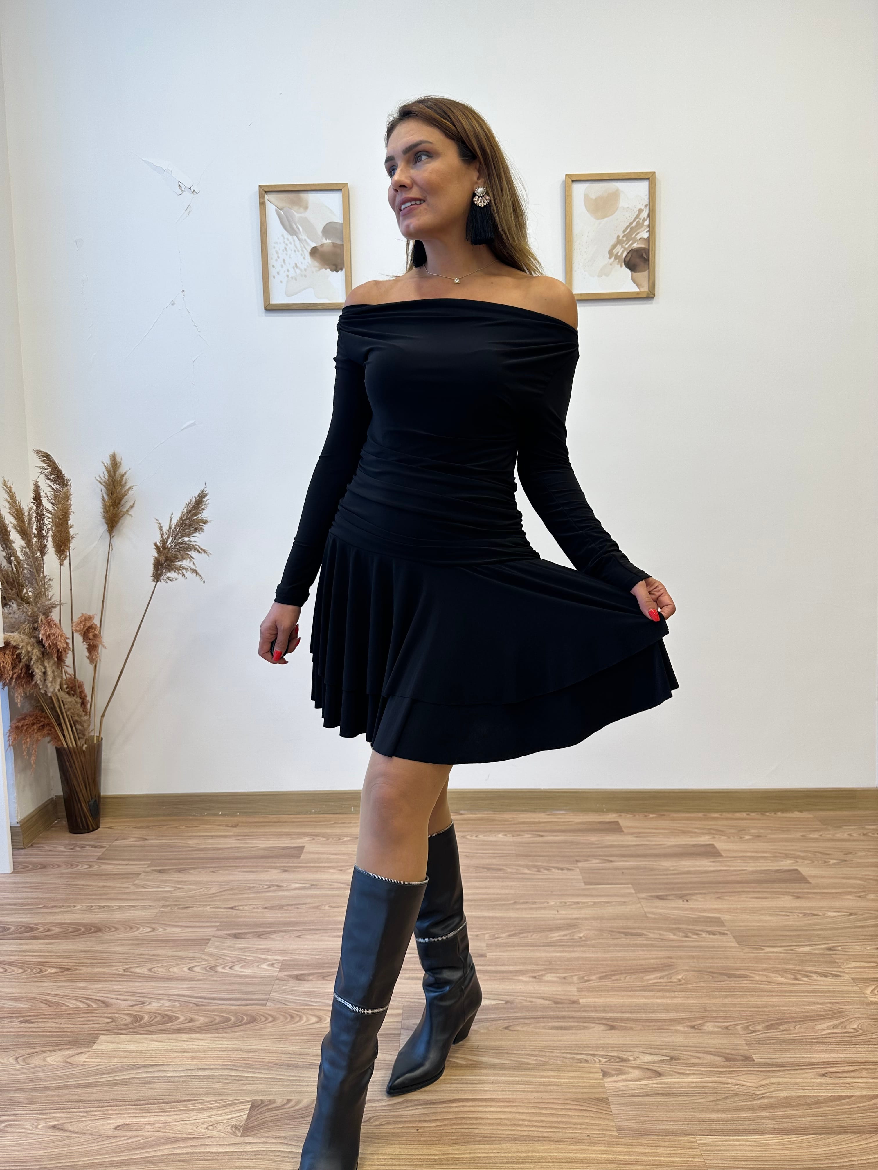 Drapeli Sandy Mini Elbise