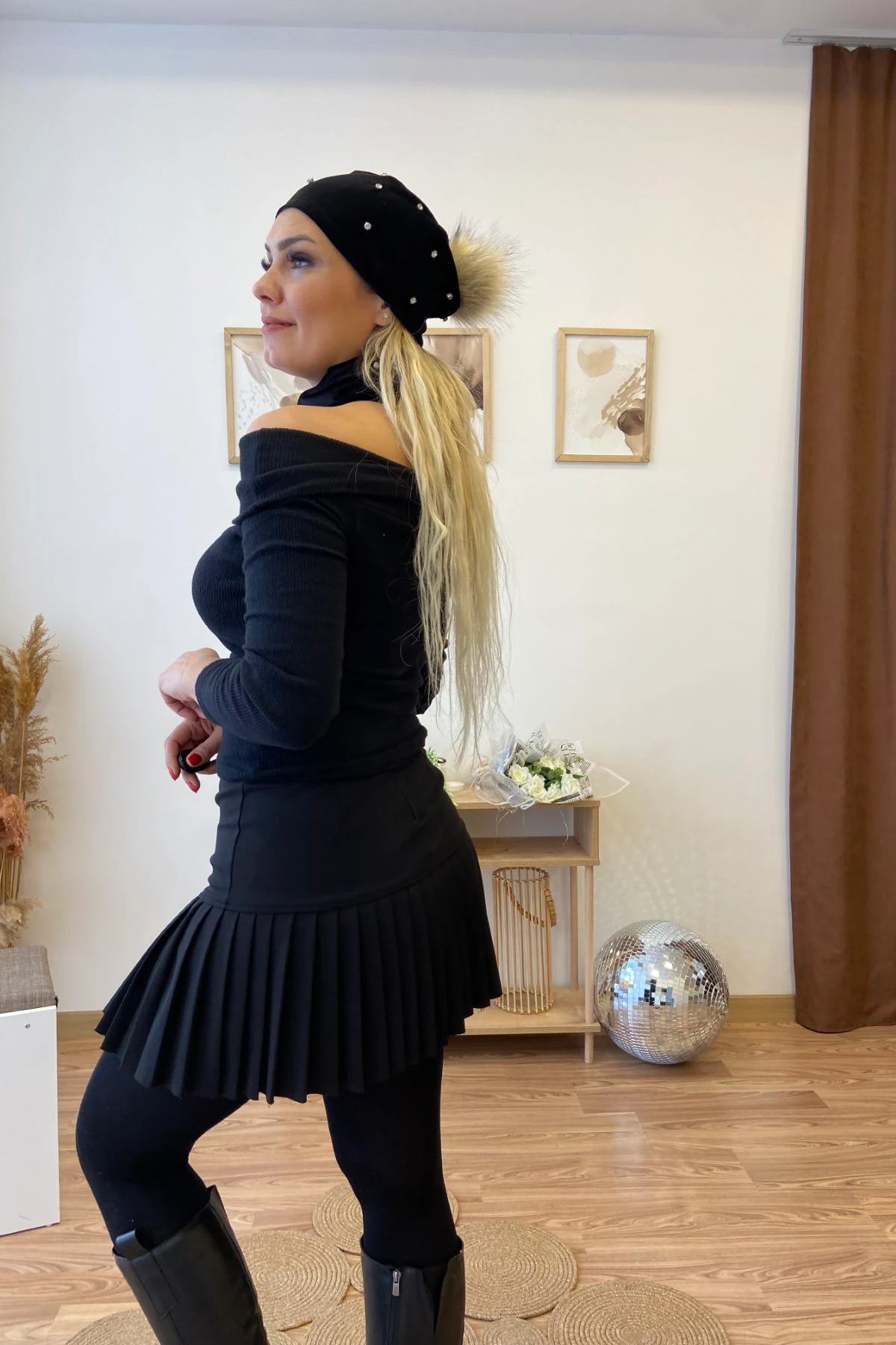 Taşlı Bere Boyunluk Takım