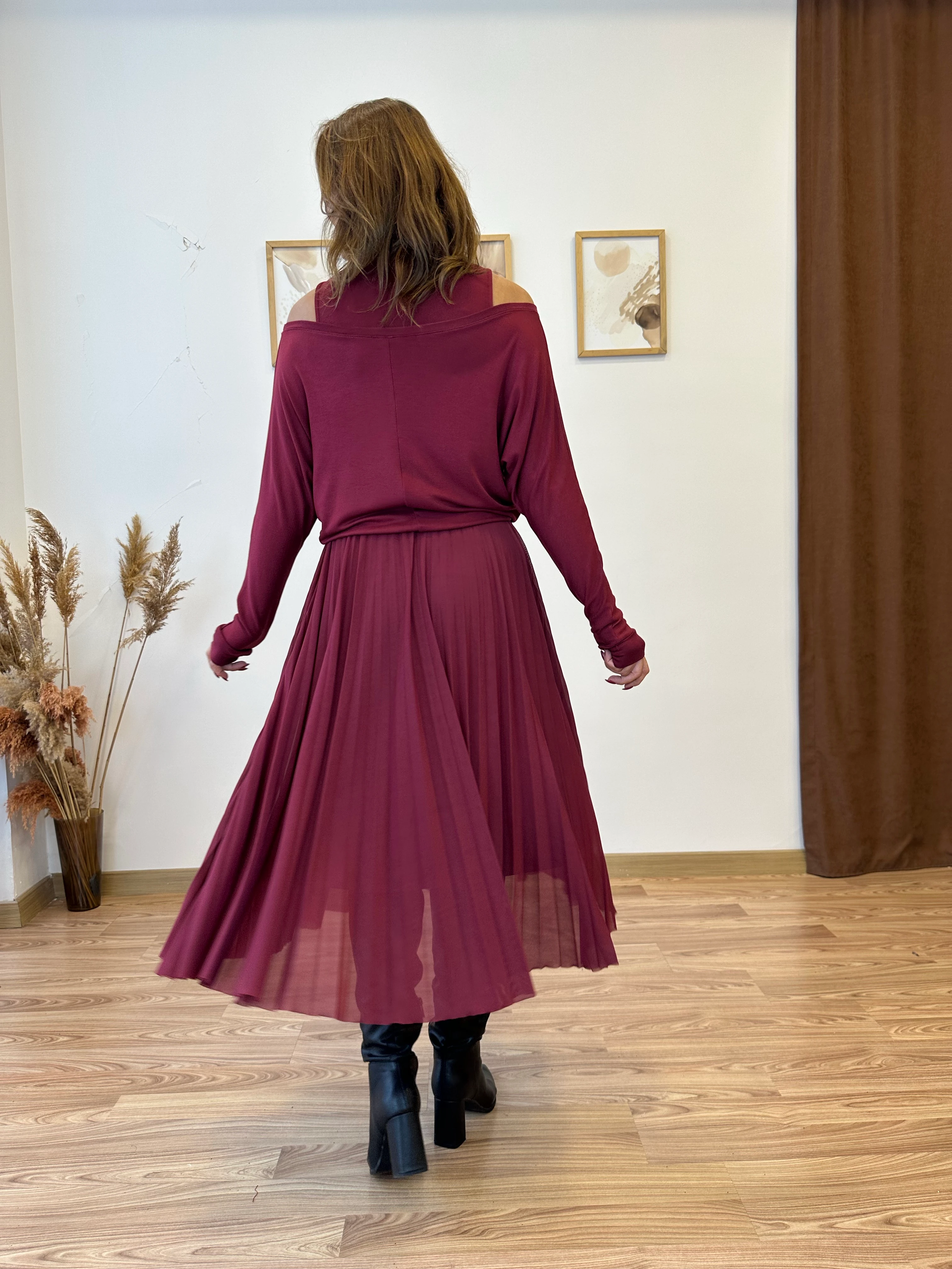 Boğazlı Piliseli İkili Elbise