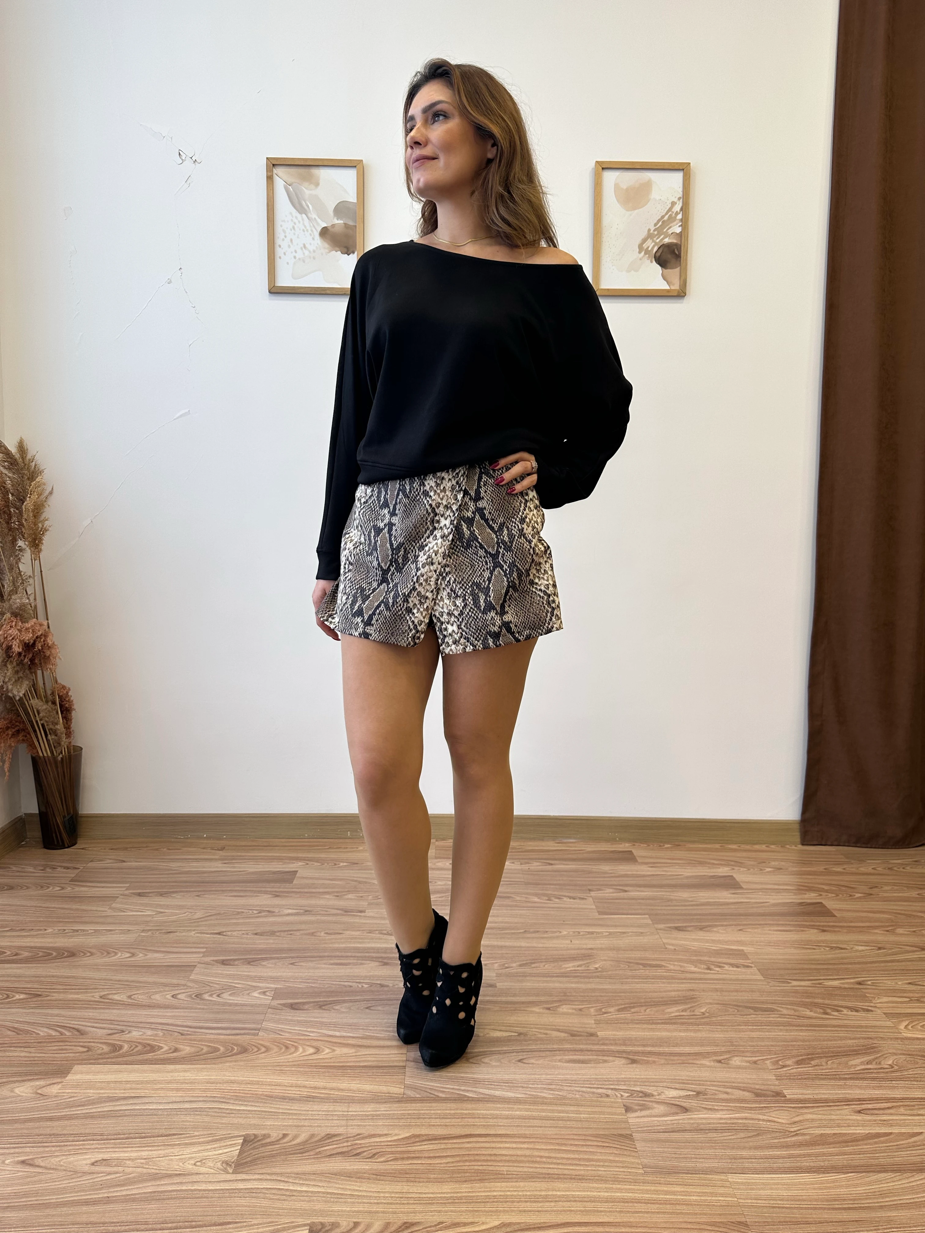 Yılan Desenli Şort Etek