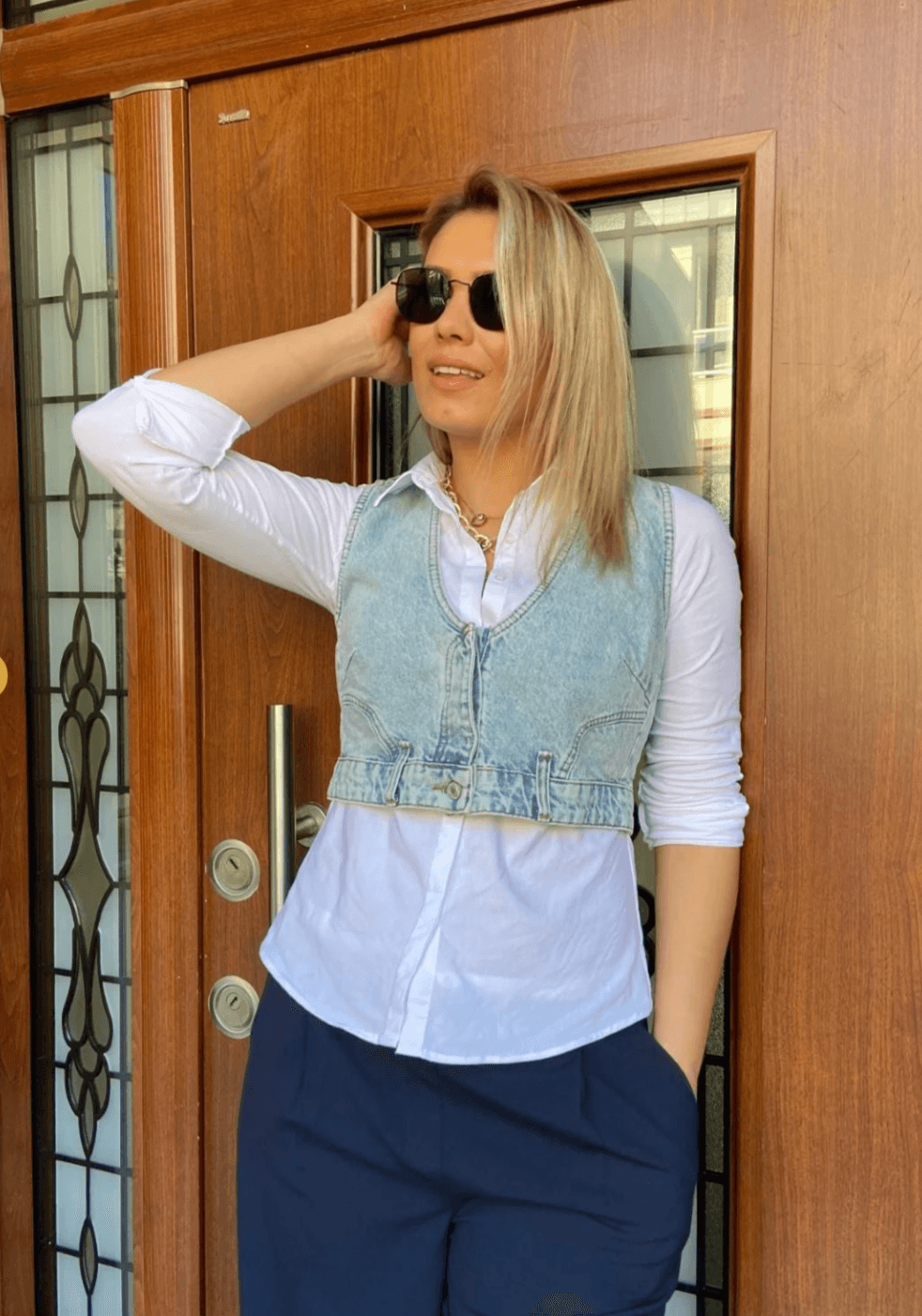 Buz Mavi Jean Yelek | Aychayla