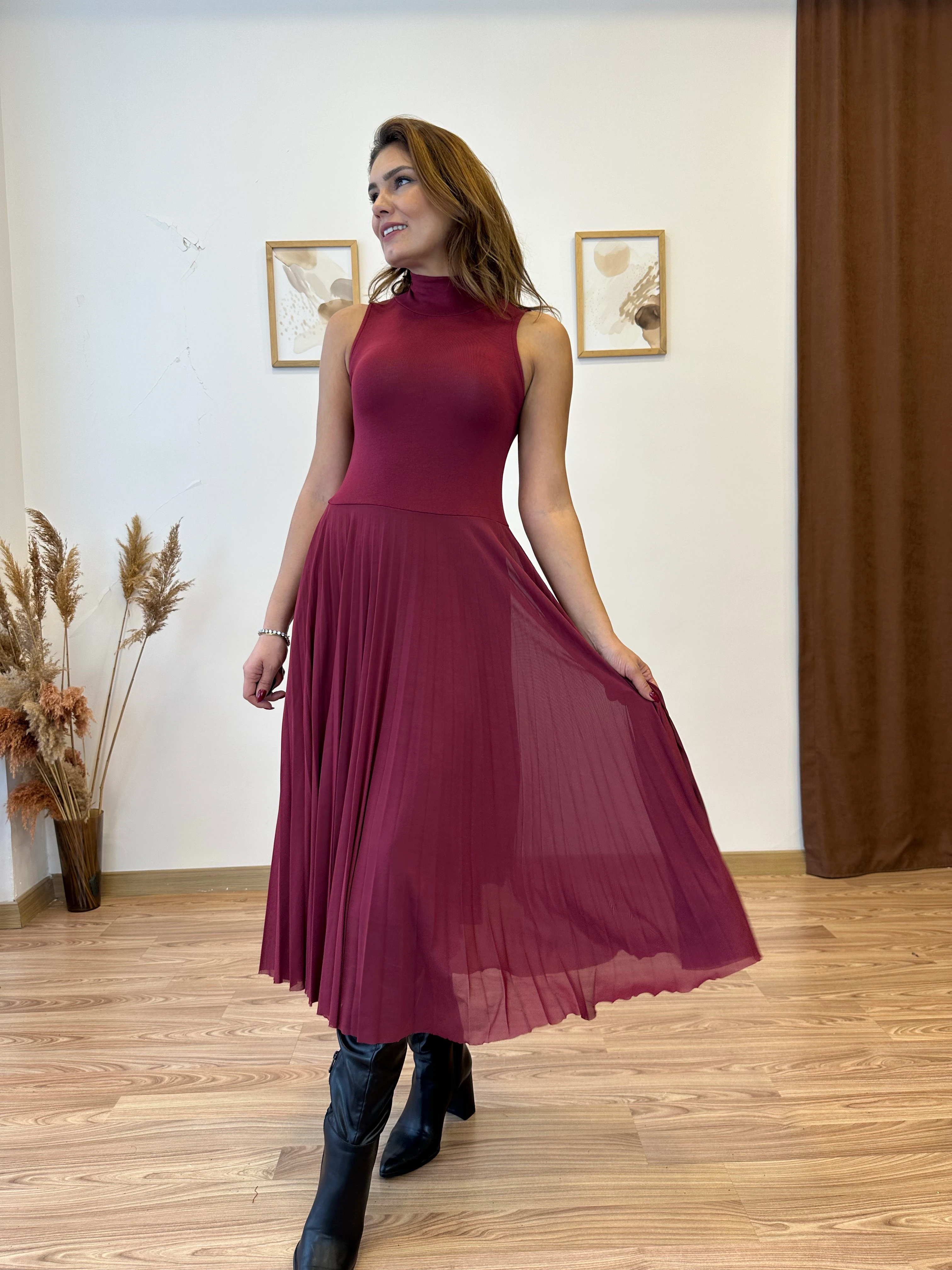 Boğazlı Piliseli İkili Elbise