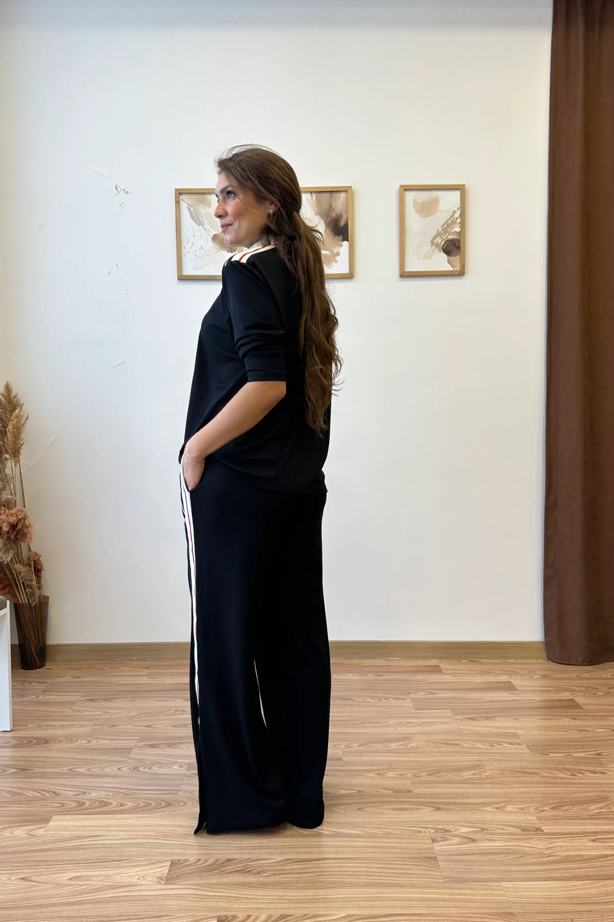 Şeritli Düğmeli İkili Takım