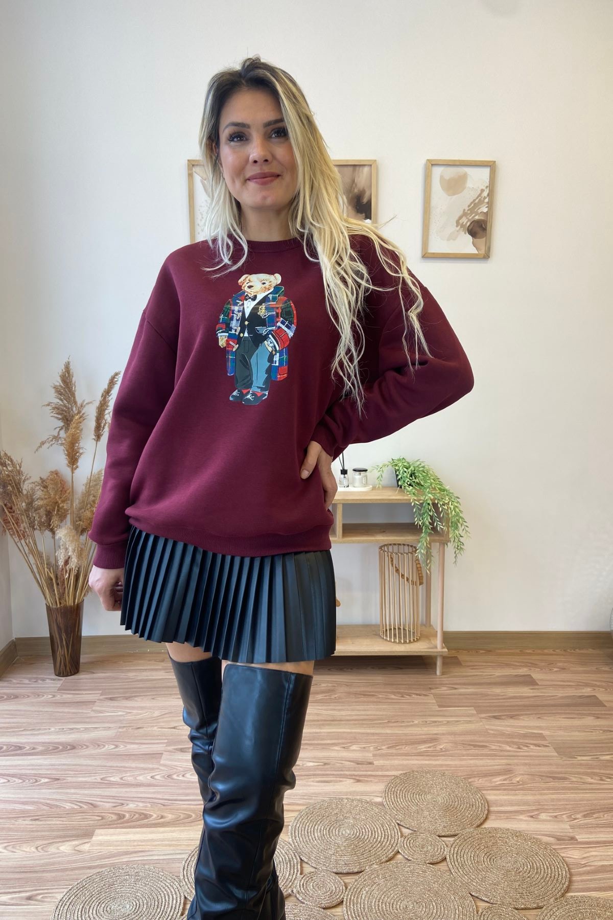 Teddy Bear Baskılı Sweatshirt