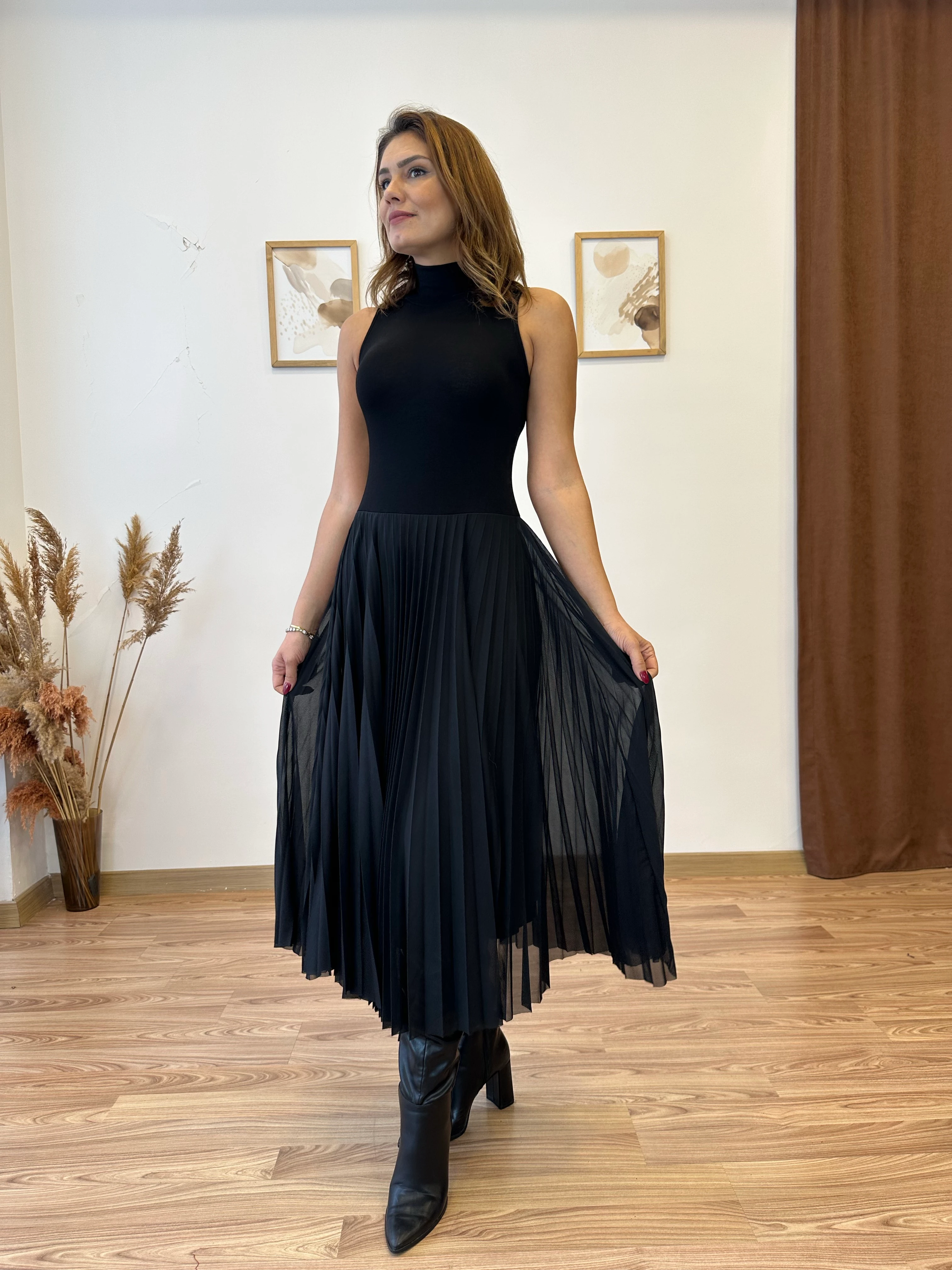 Boğazlı Piliseli İkili Elbise