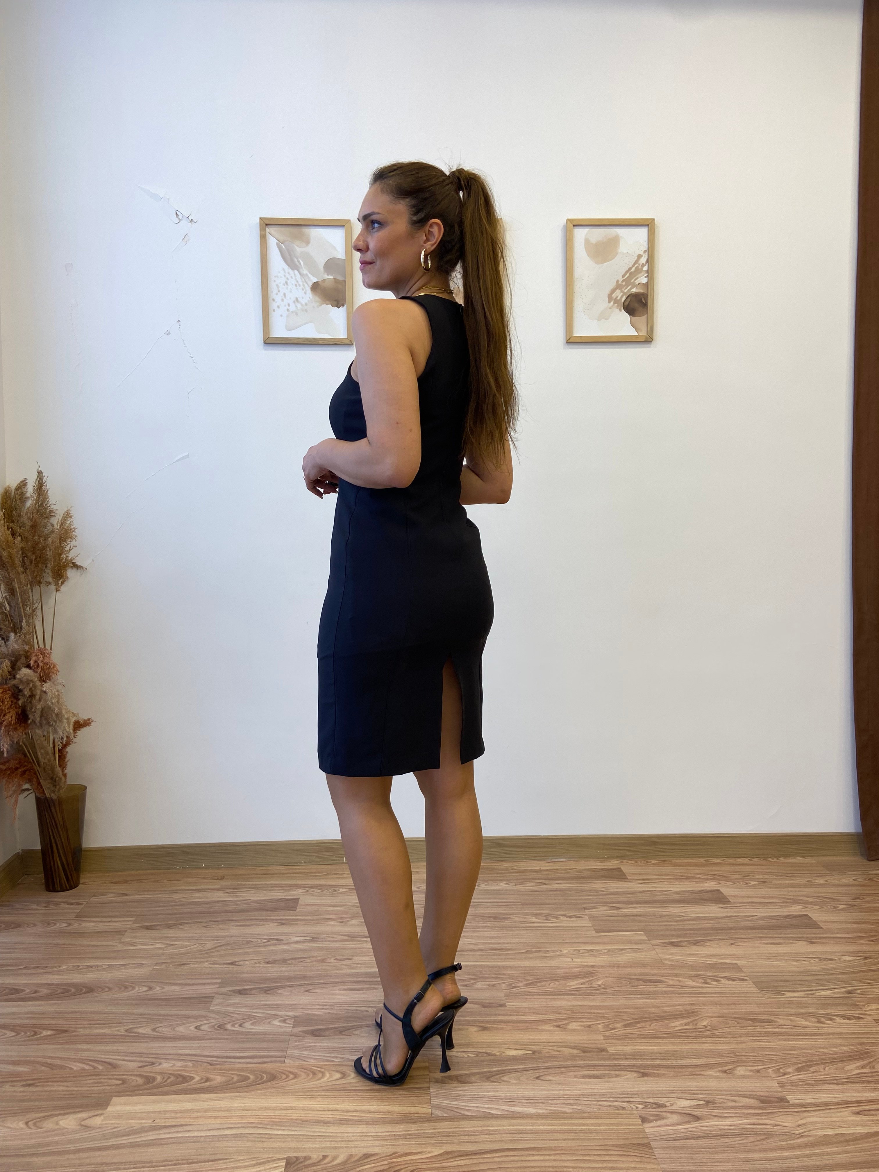 Premium Midi Boy Kolsuz Elbise