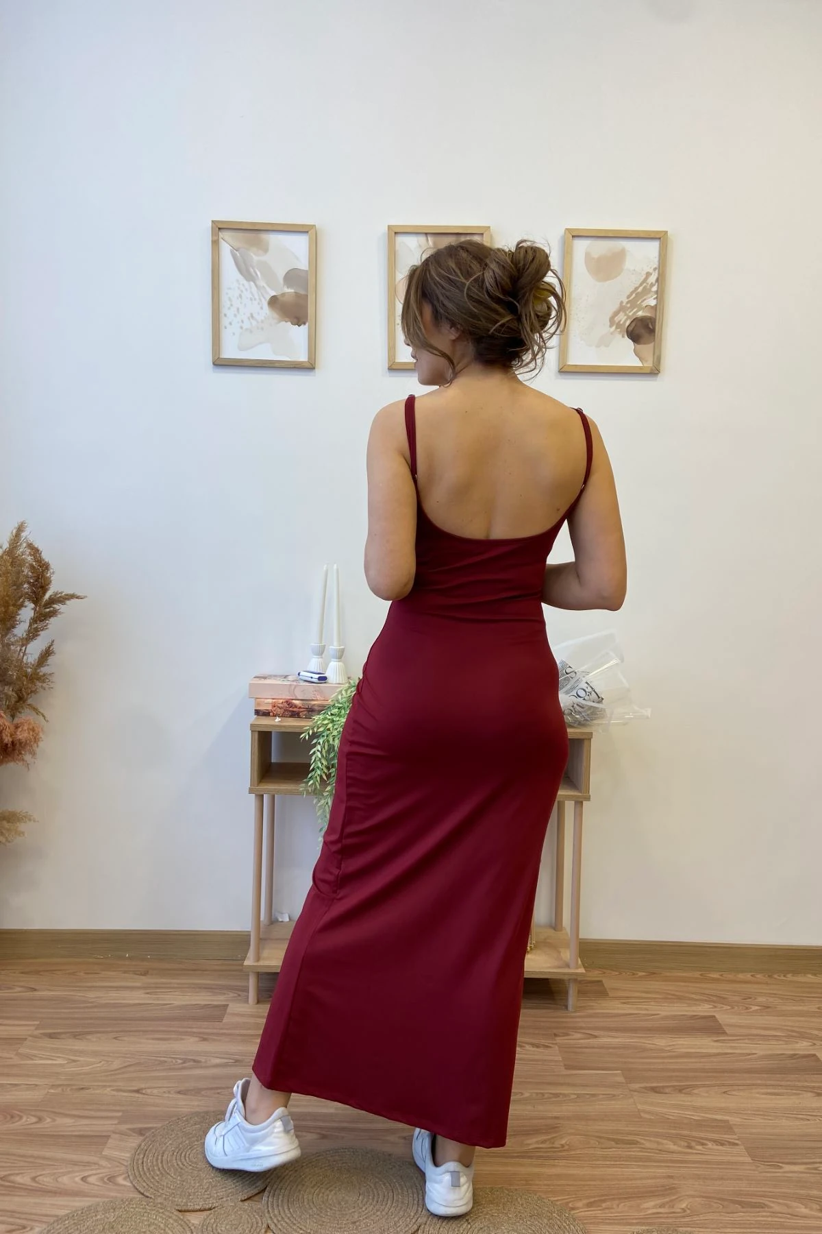 İnce Askılı Esnek Basic Elbise