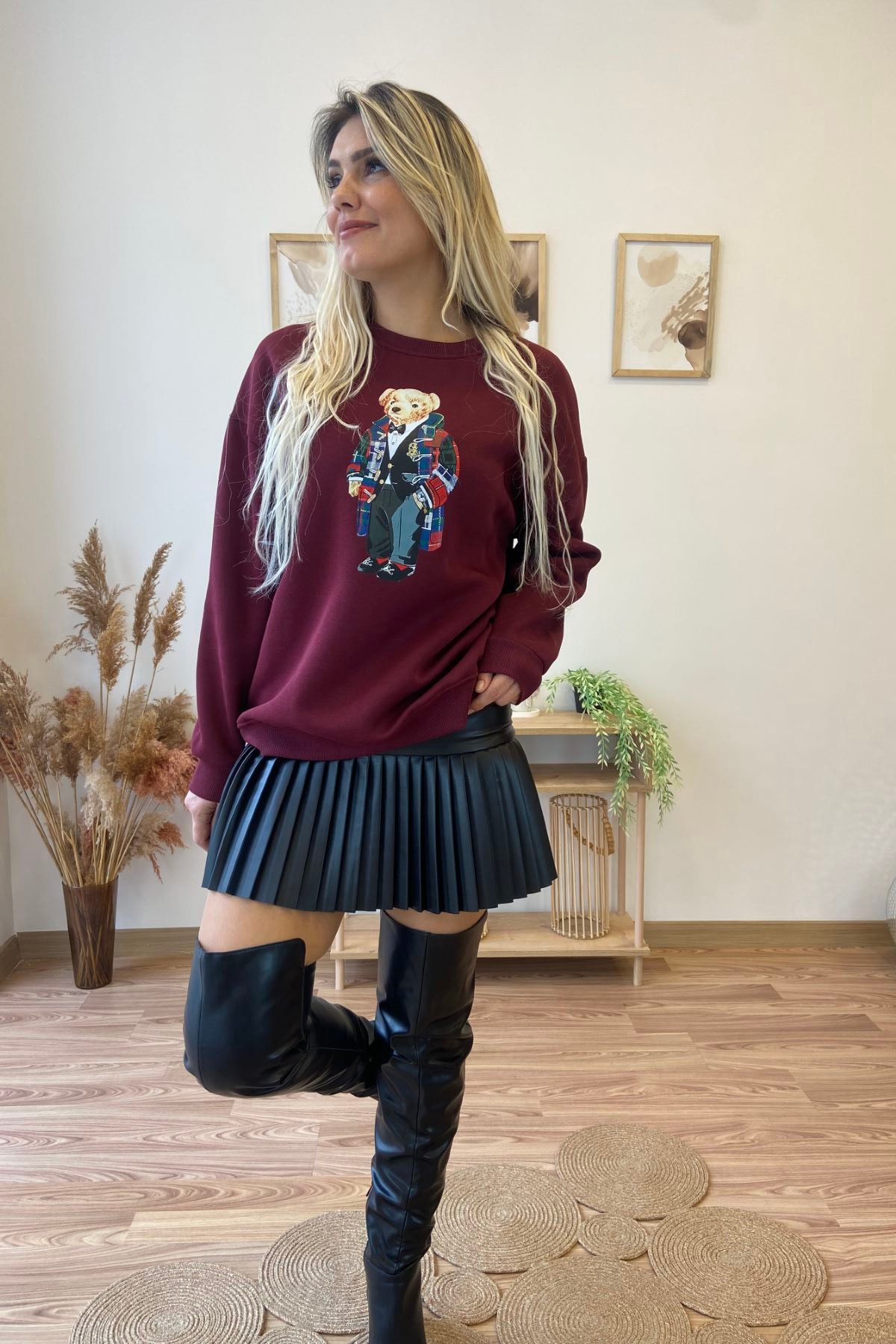 Teddy Bear Baskılı Sweatshirt