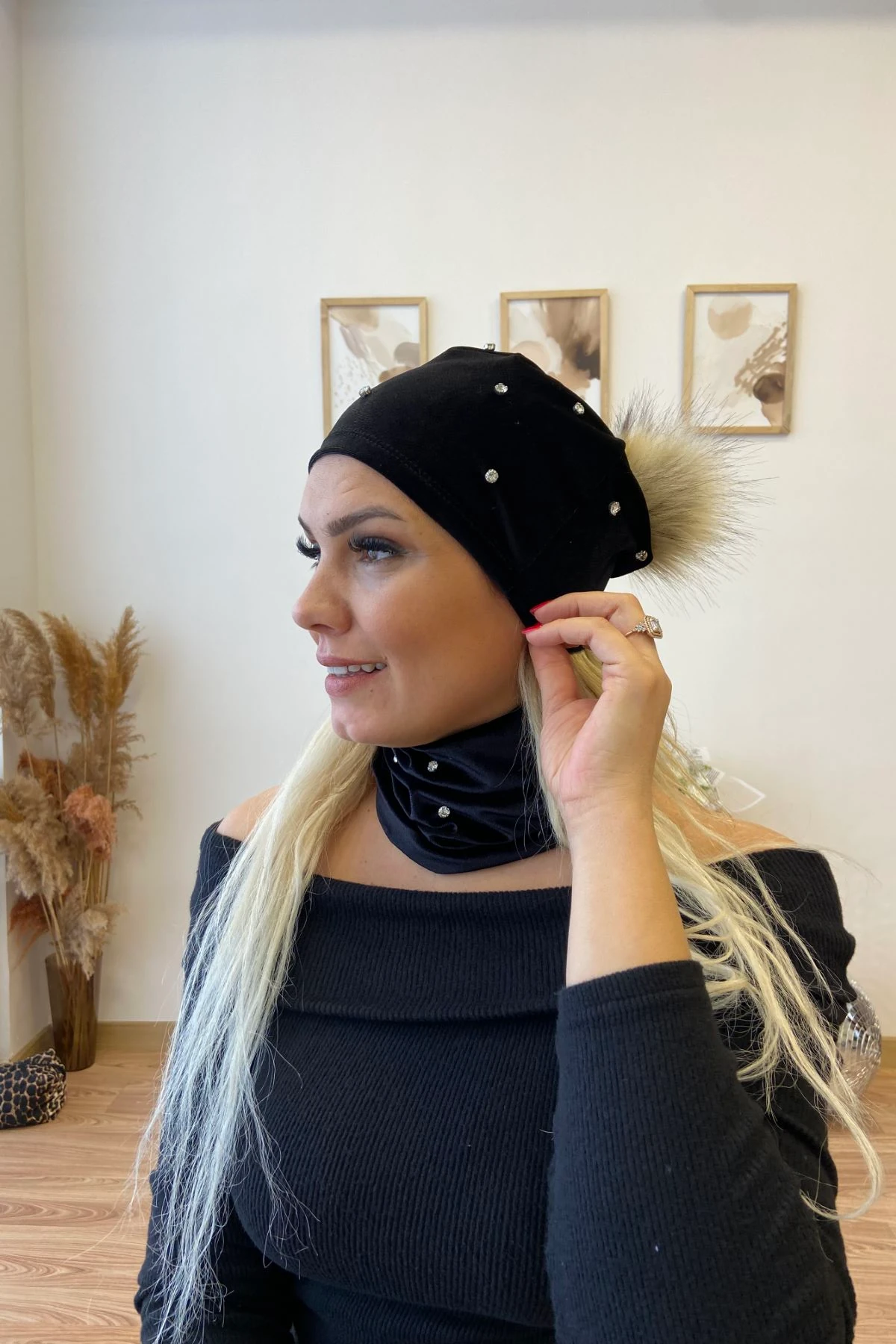 Taşlı Bere Boyunluk Takım - Standart