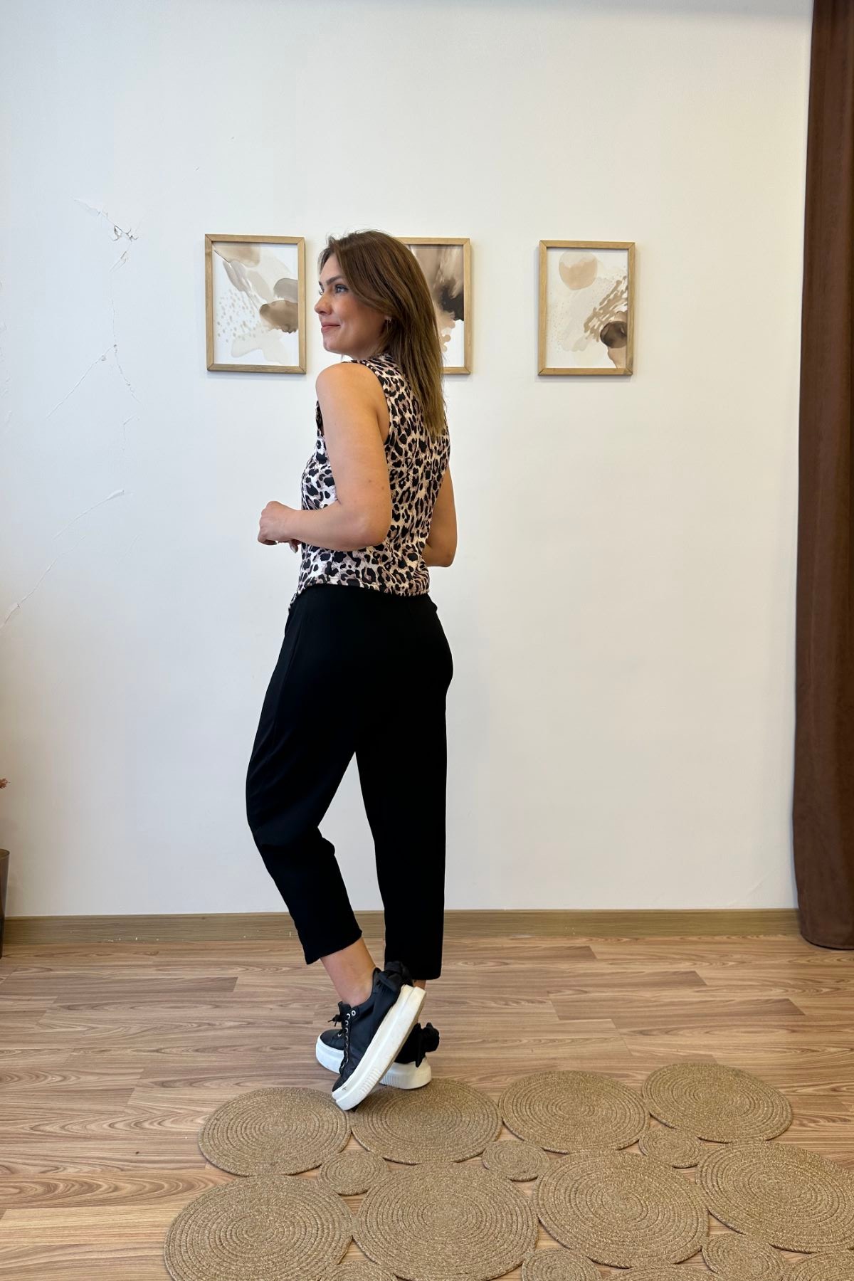 Leopar Desenli Atlas Yelek
