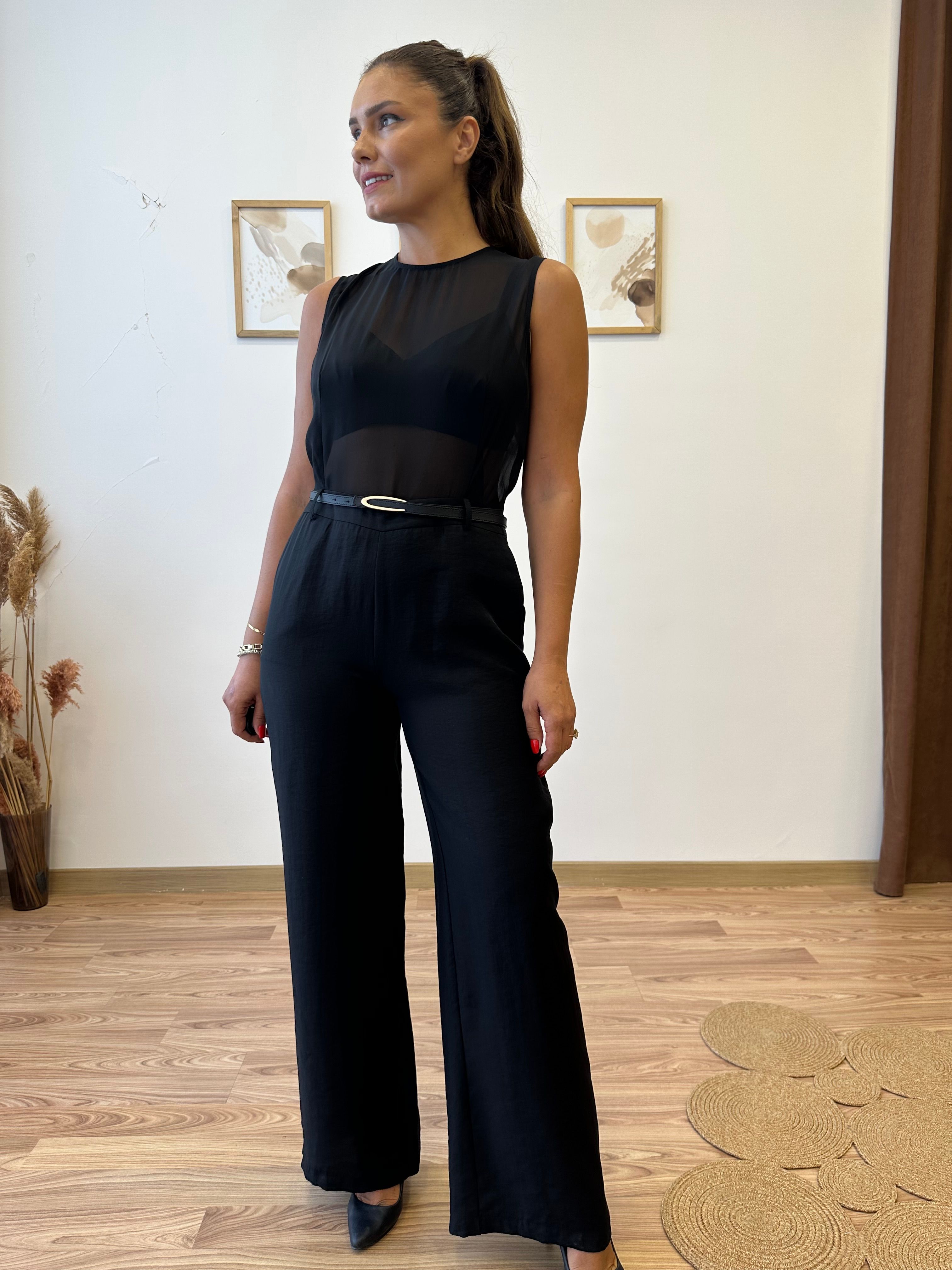Transparan Büstiyer Detaylı Premium Tulum