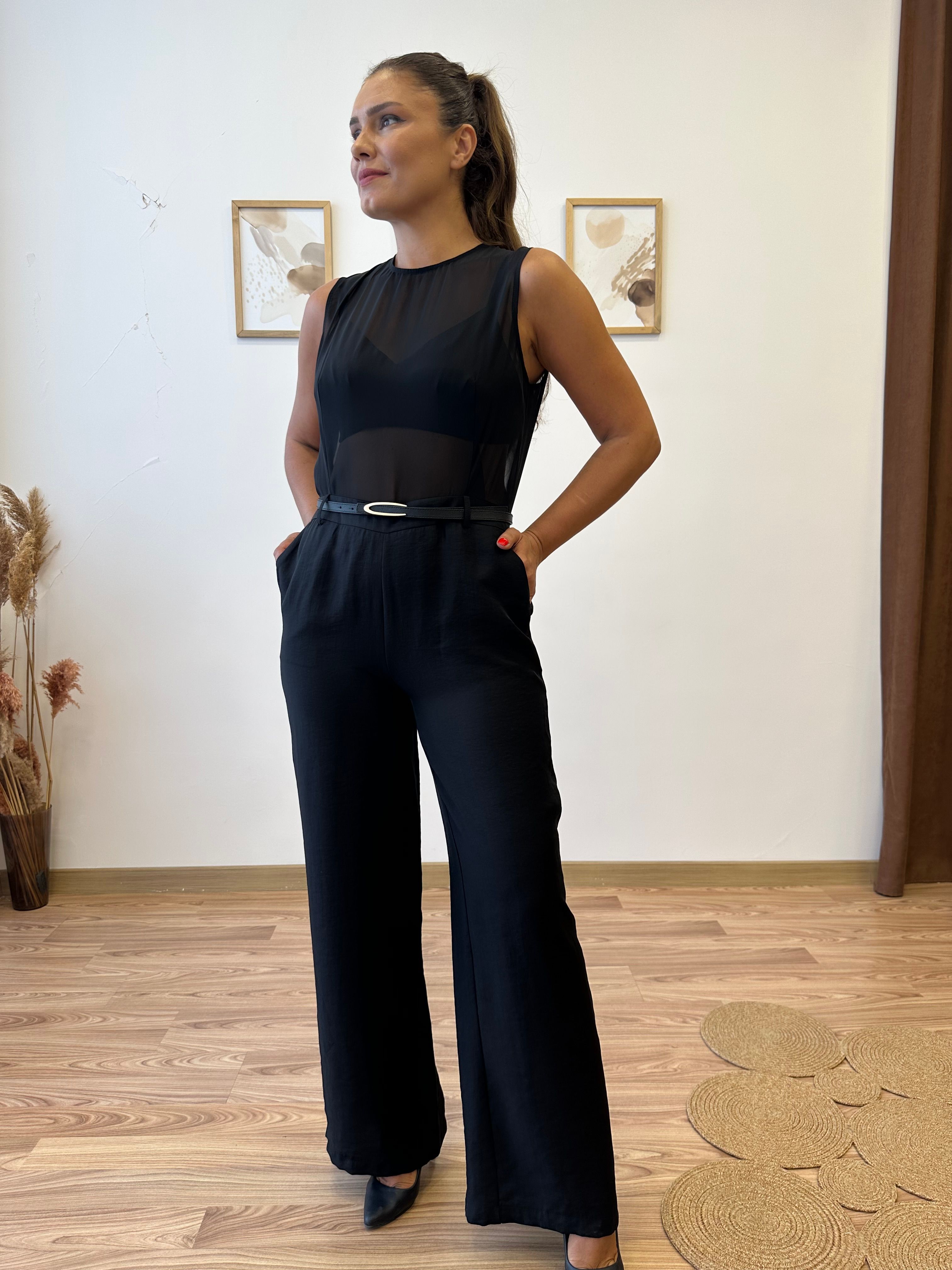 Transparan Büstiyer Detaylı Premium Tulum