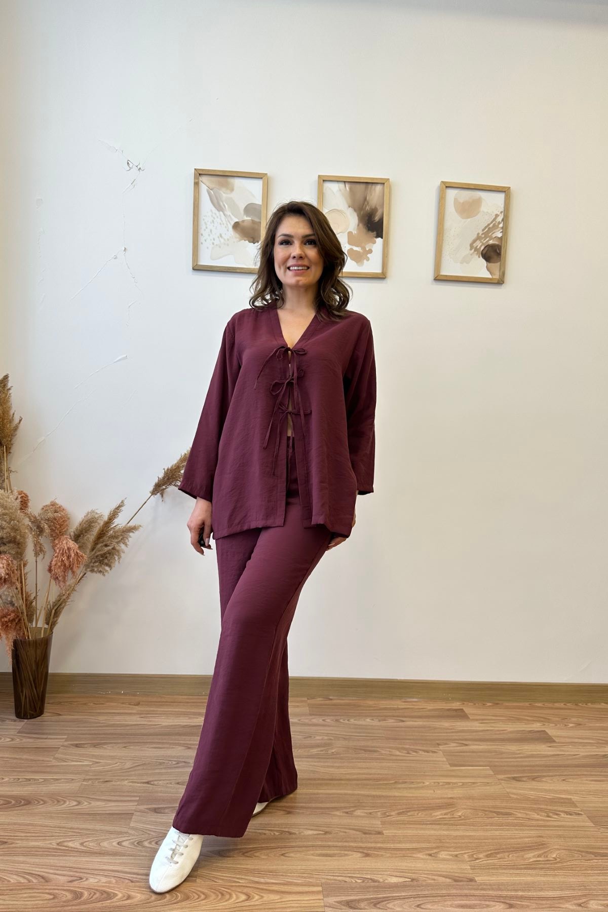 Bağlamalı Modal Kumaş İkili Takım