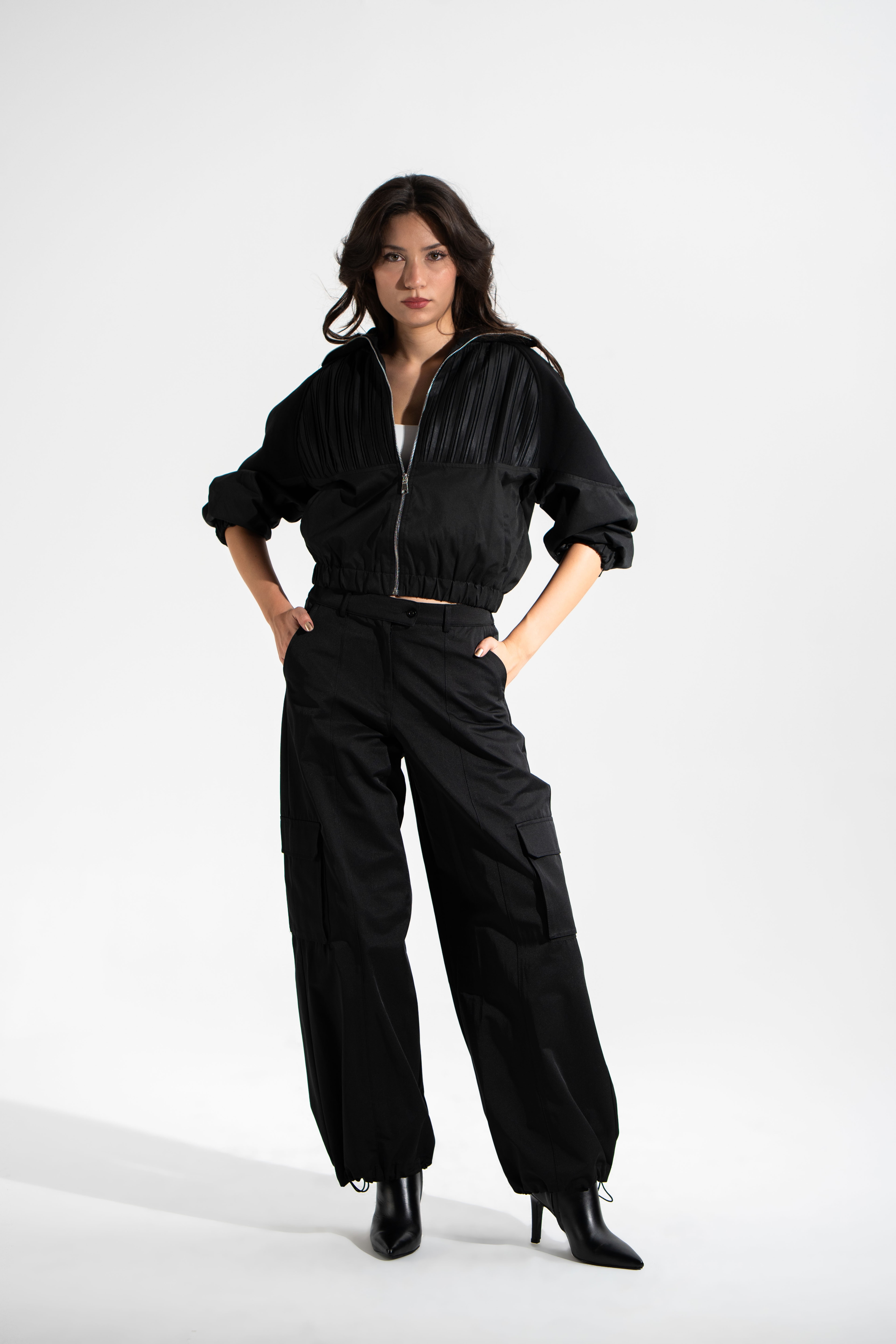 Premium Kumaş,Kargo Pantolon-Siyah