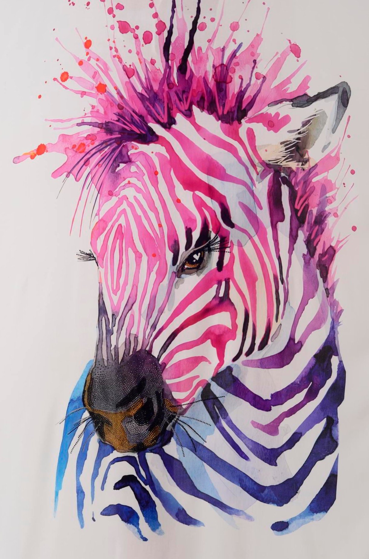 İtalyan,Zebra Desen Kimono
