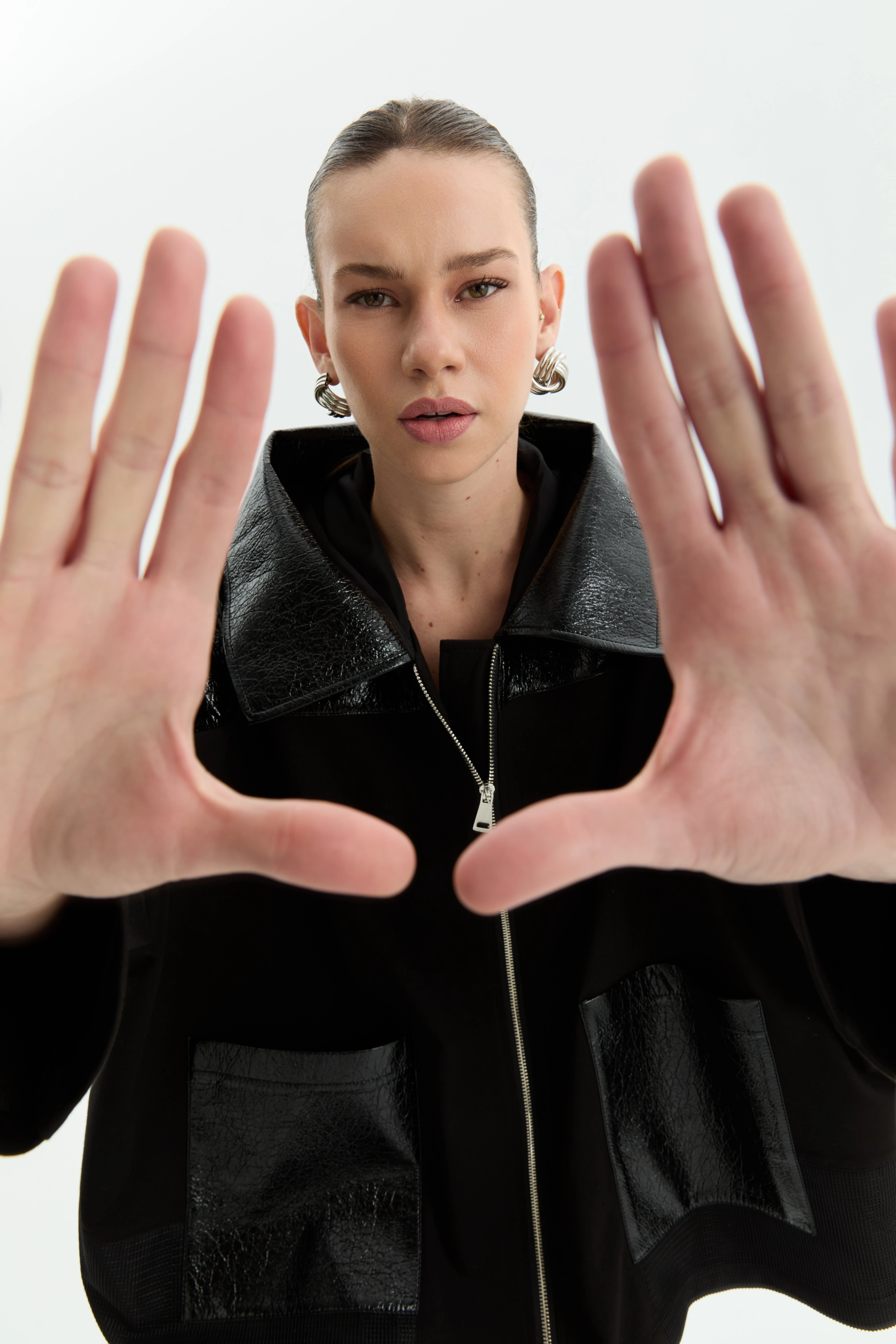 Tasarım,Rugan Detaylı,Kapşonlu Ceket