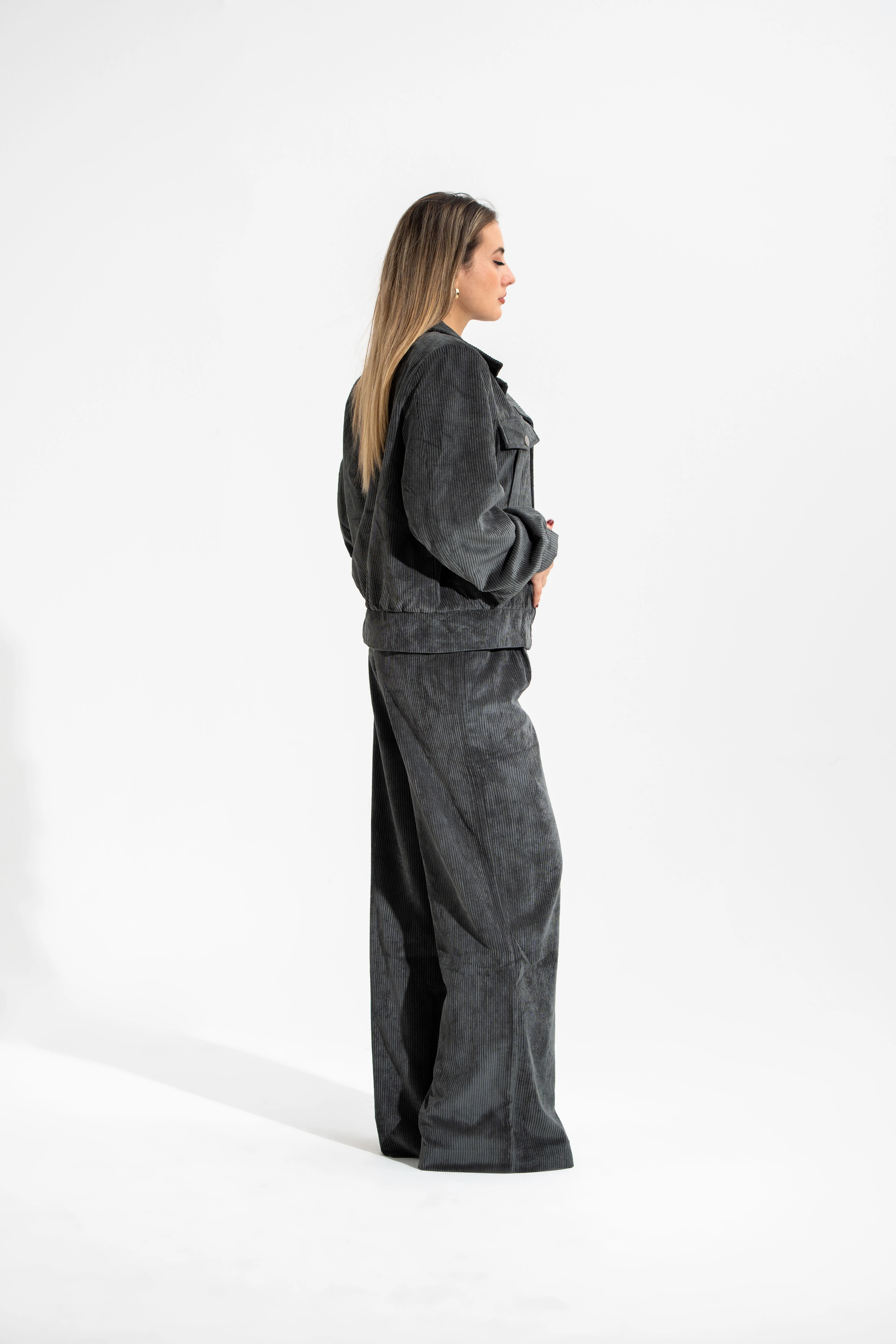 Tencel Kadife Takım-Antrasit