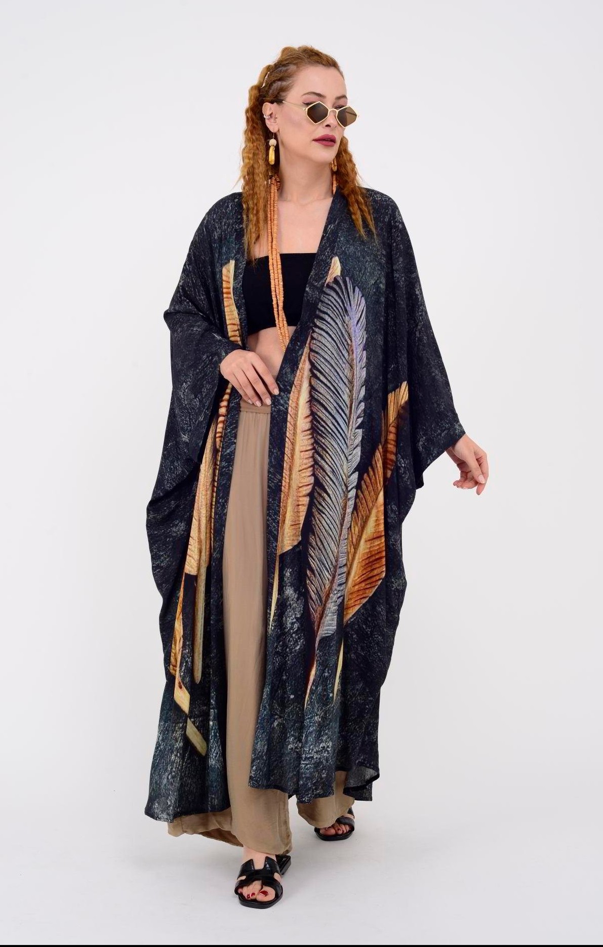 İtalyan,Tüy Desen Ham Kimono
