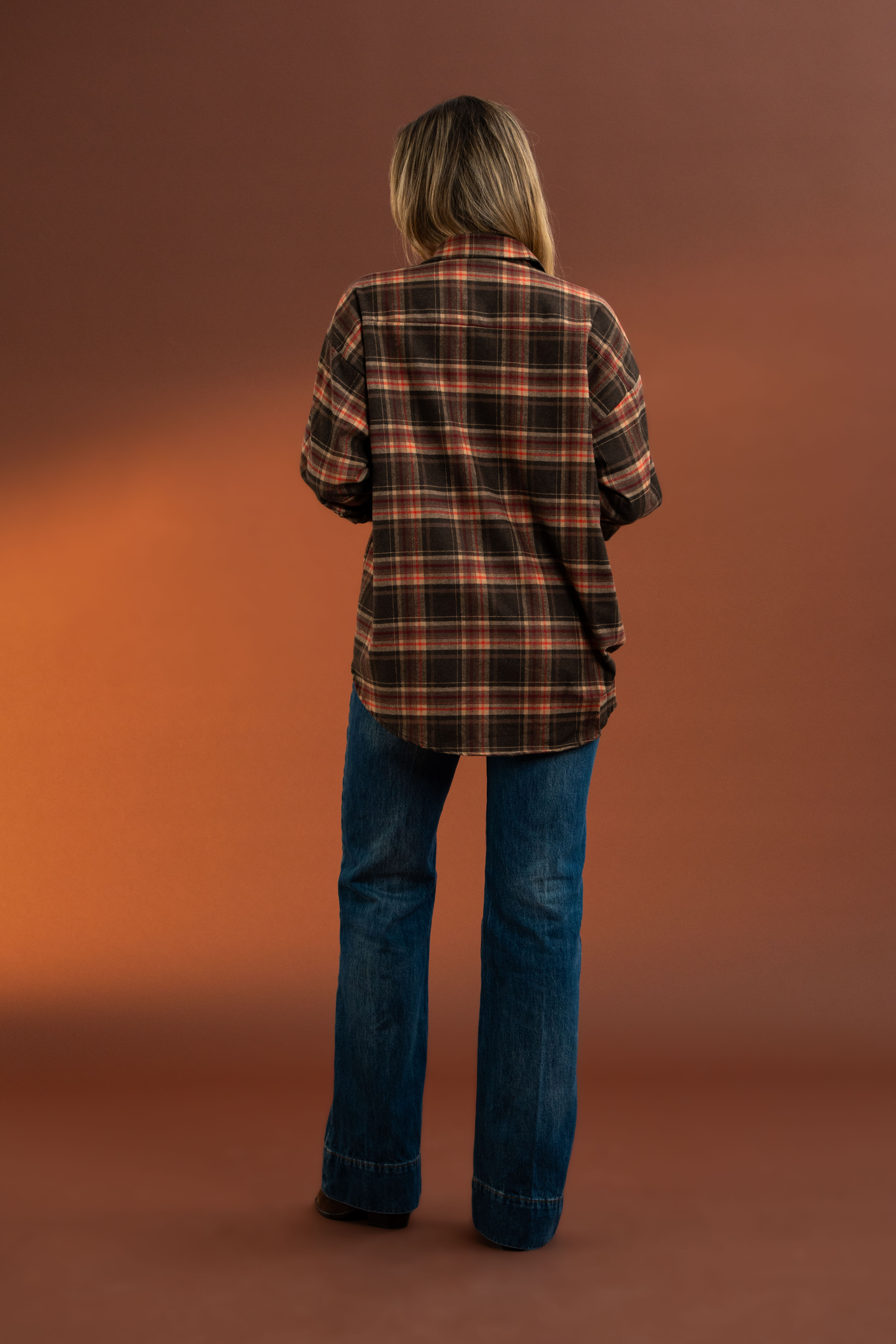 Ekose Desenli,Pamuk Gömlek-KAHVERENGİ