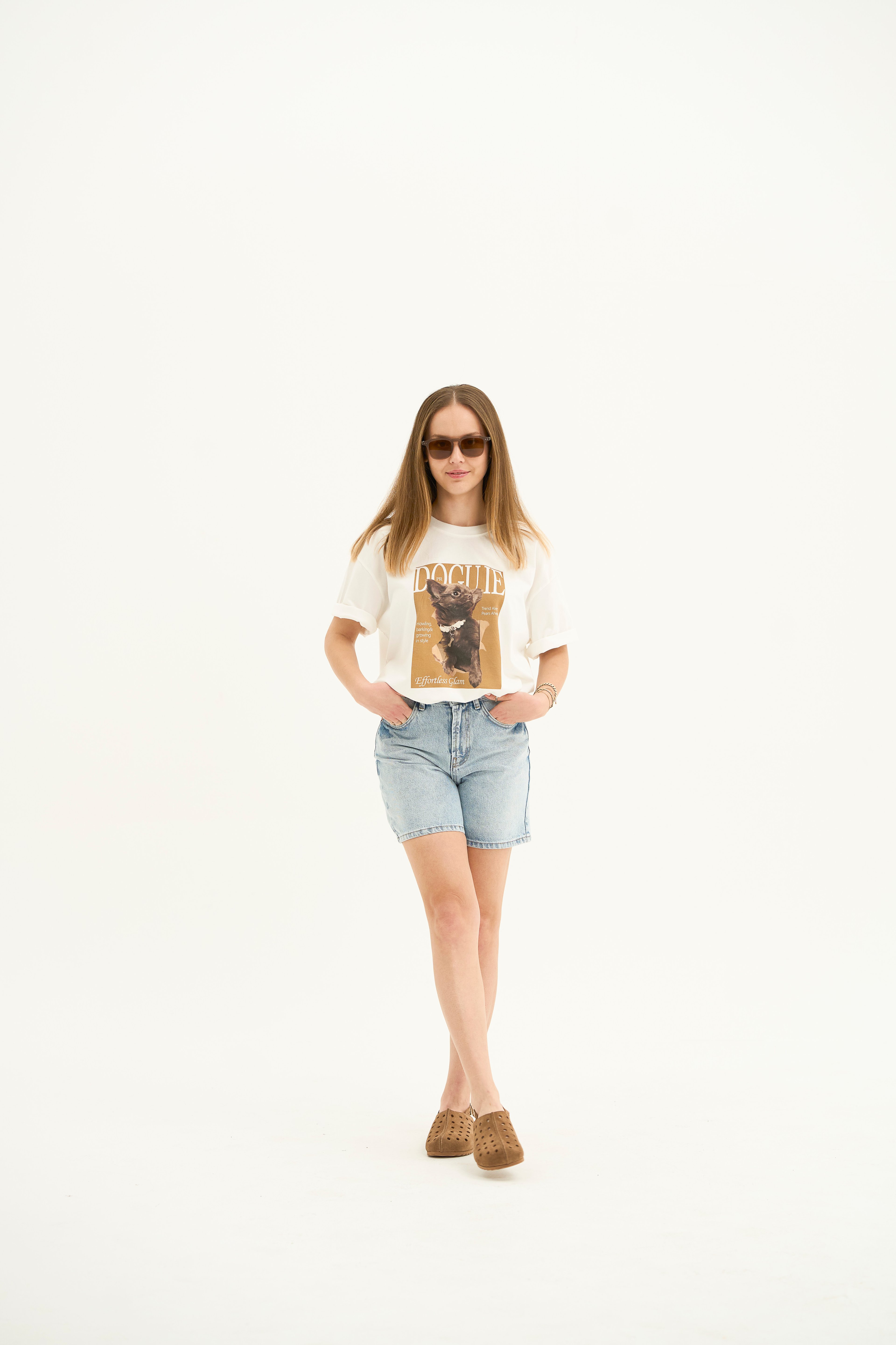 Dog Baskılı Pamuk T-Shirt