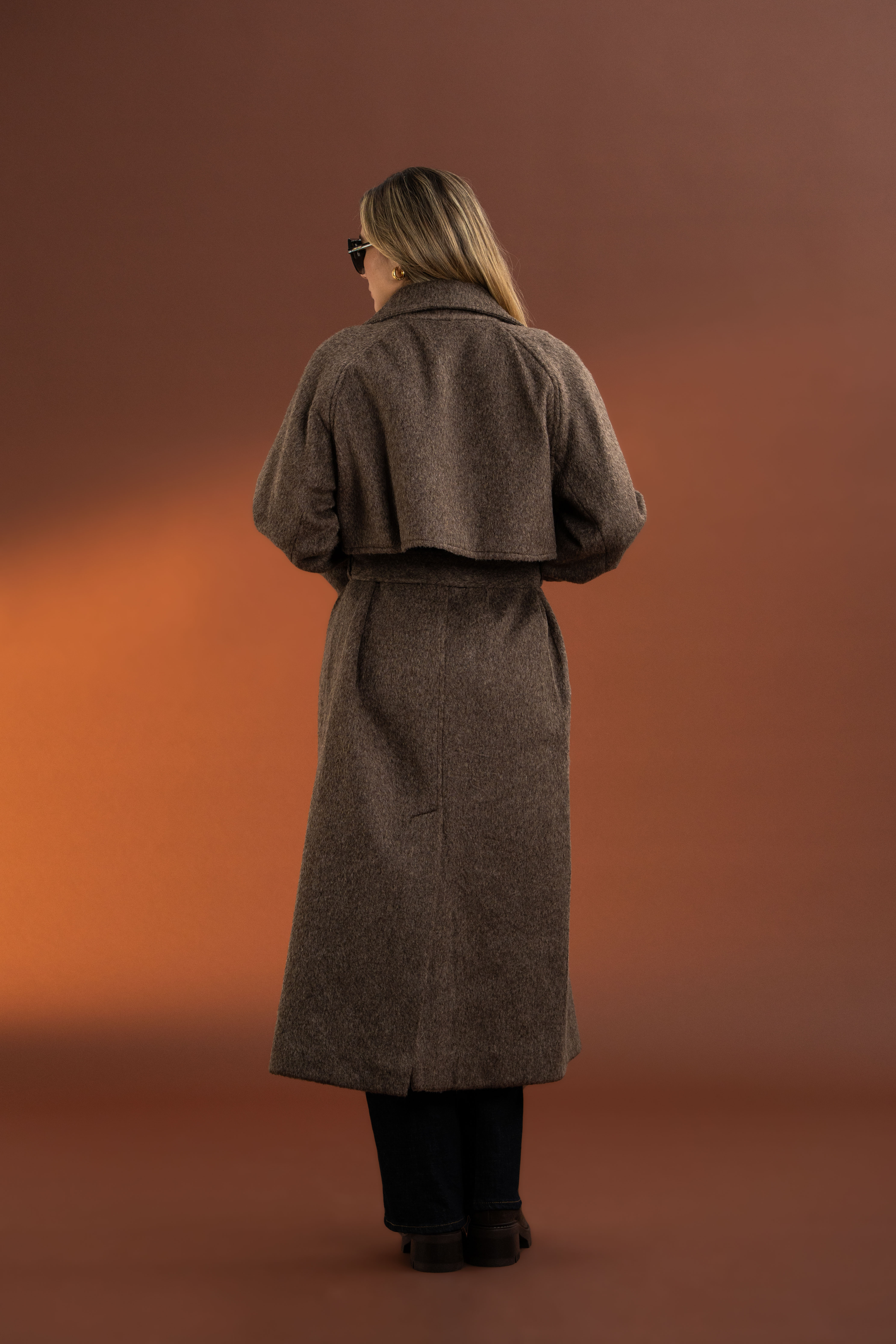 Roi Kaşe Kaban-Kahverengi