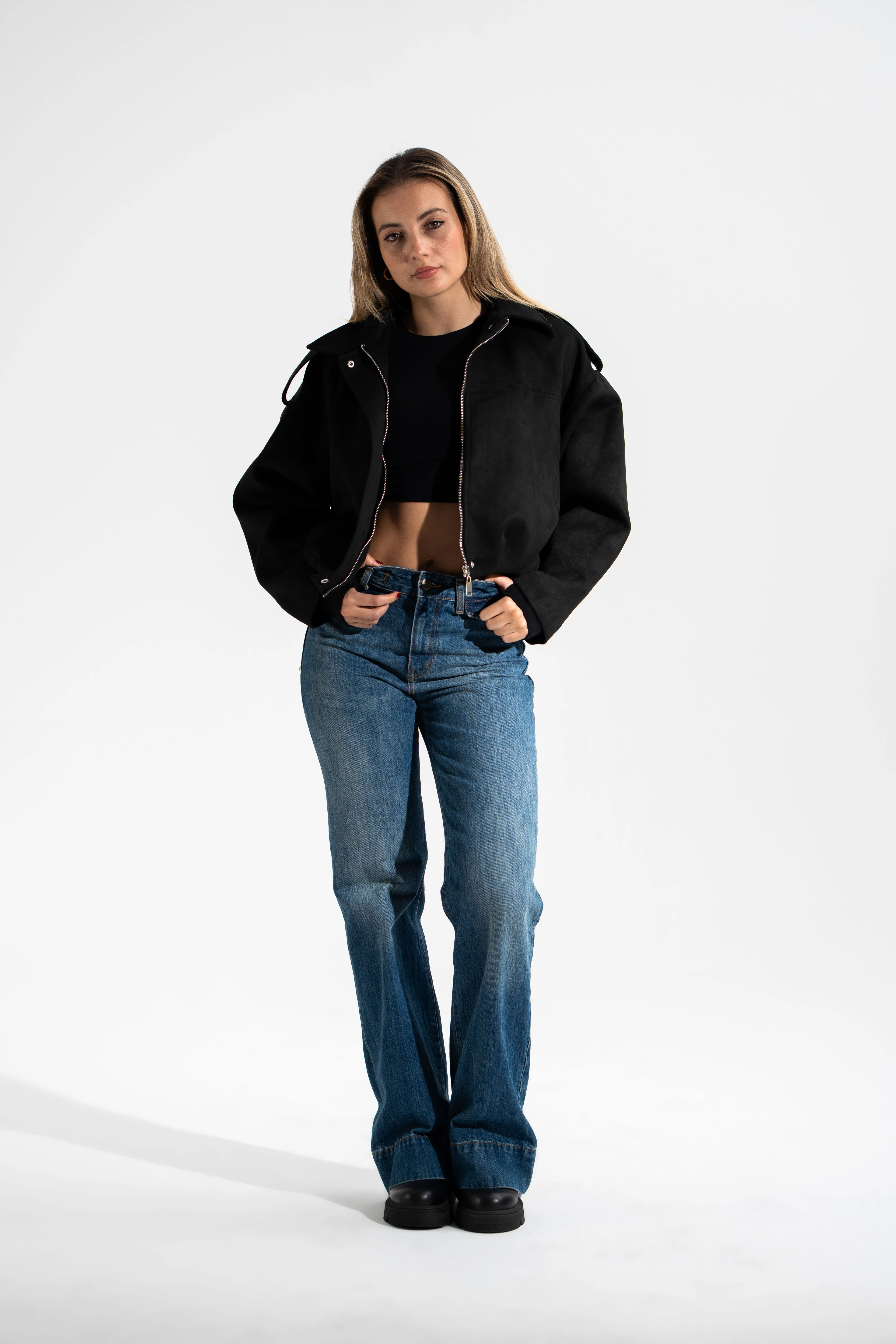 Suni Süet,Bomber Mont-Siyah