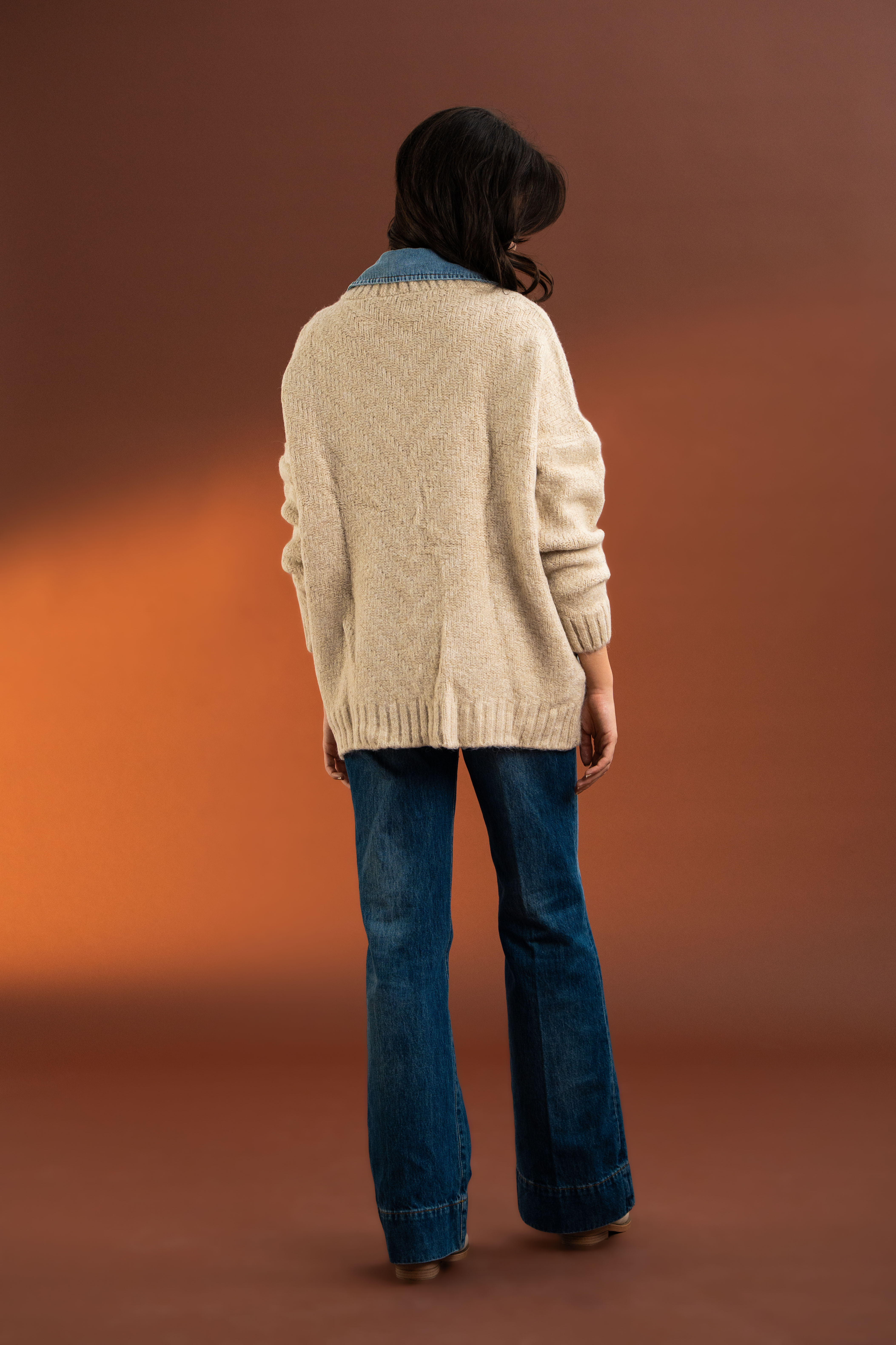 Anvelop,Kot Detaylı,Yumoş Hırka-VİZON