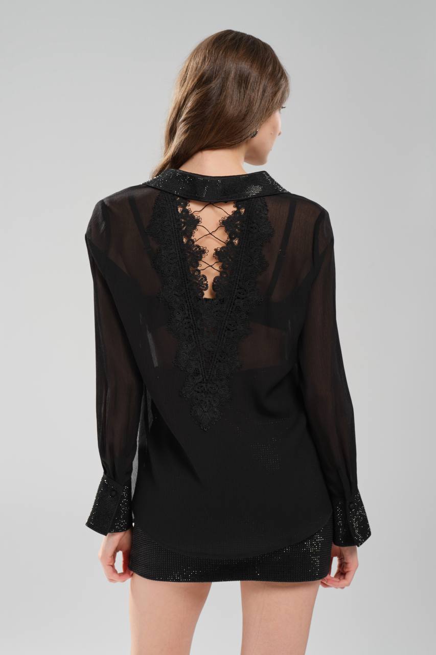 Işıltılı Gömlek-Etek Takım