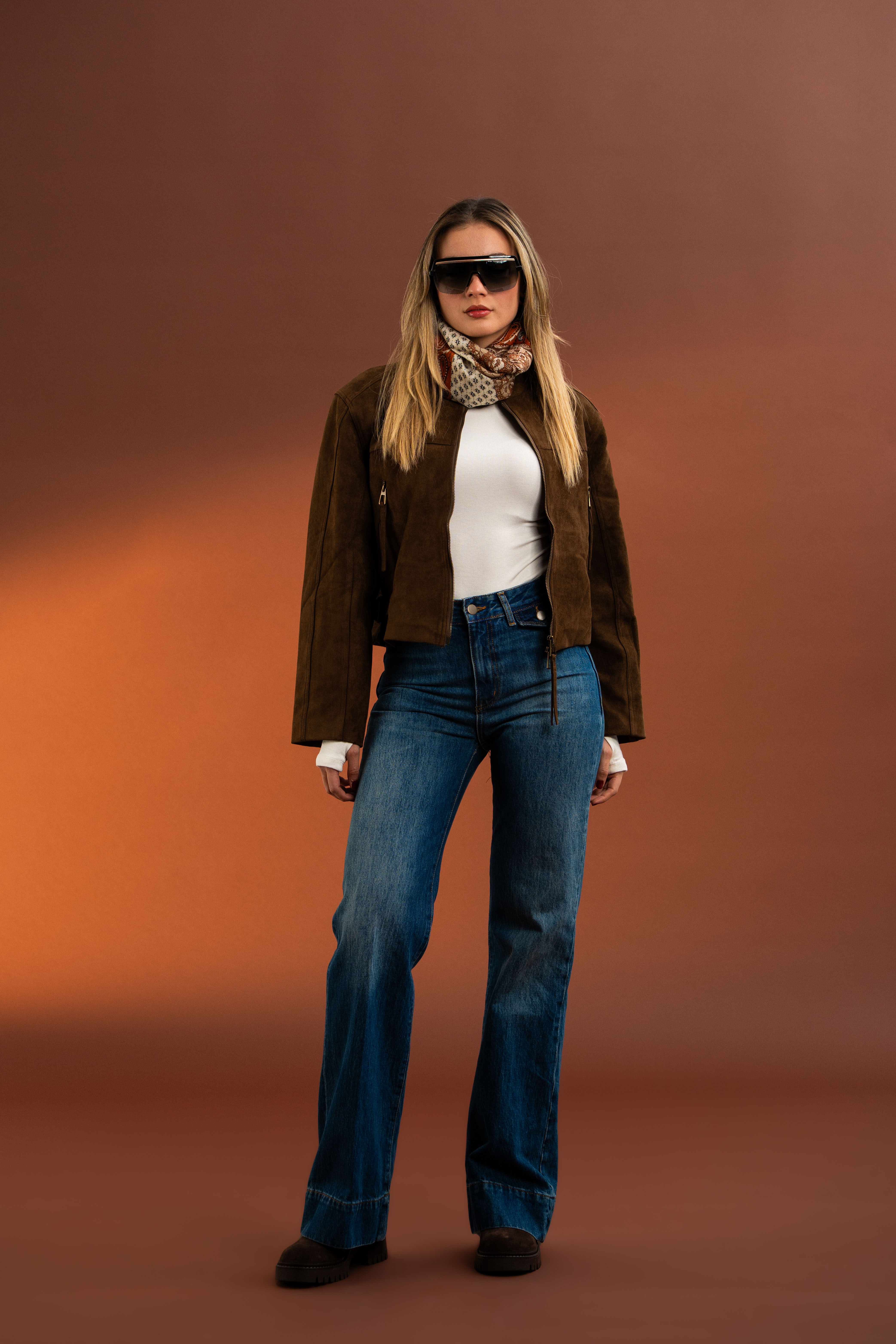 High Rise Flare Jean Pantolon-TINT