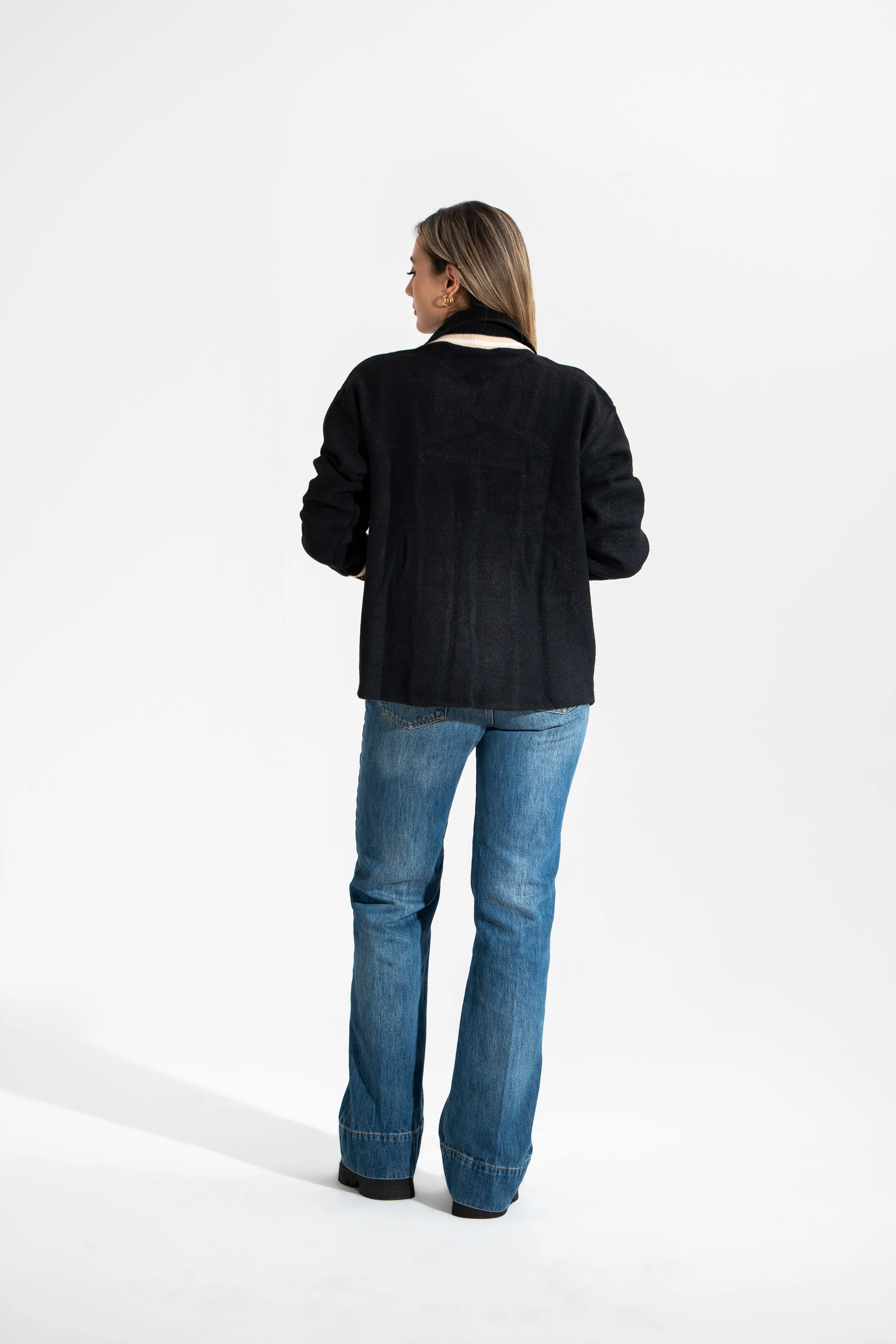 Kot Detaylı,Yumoş Hırka-Siyah