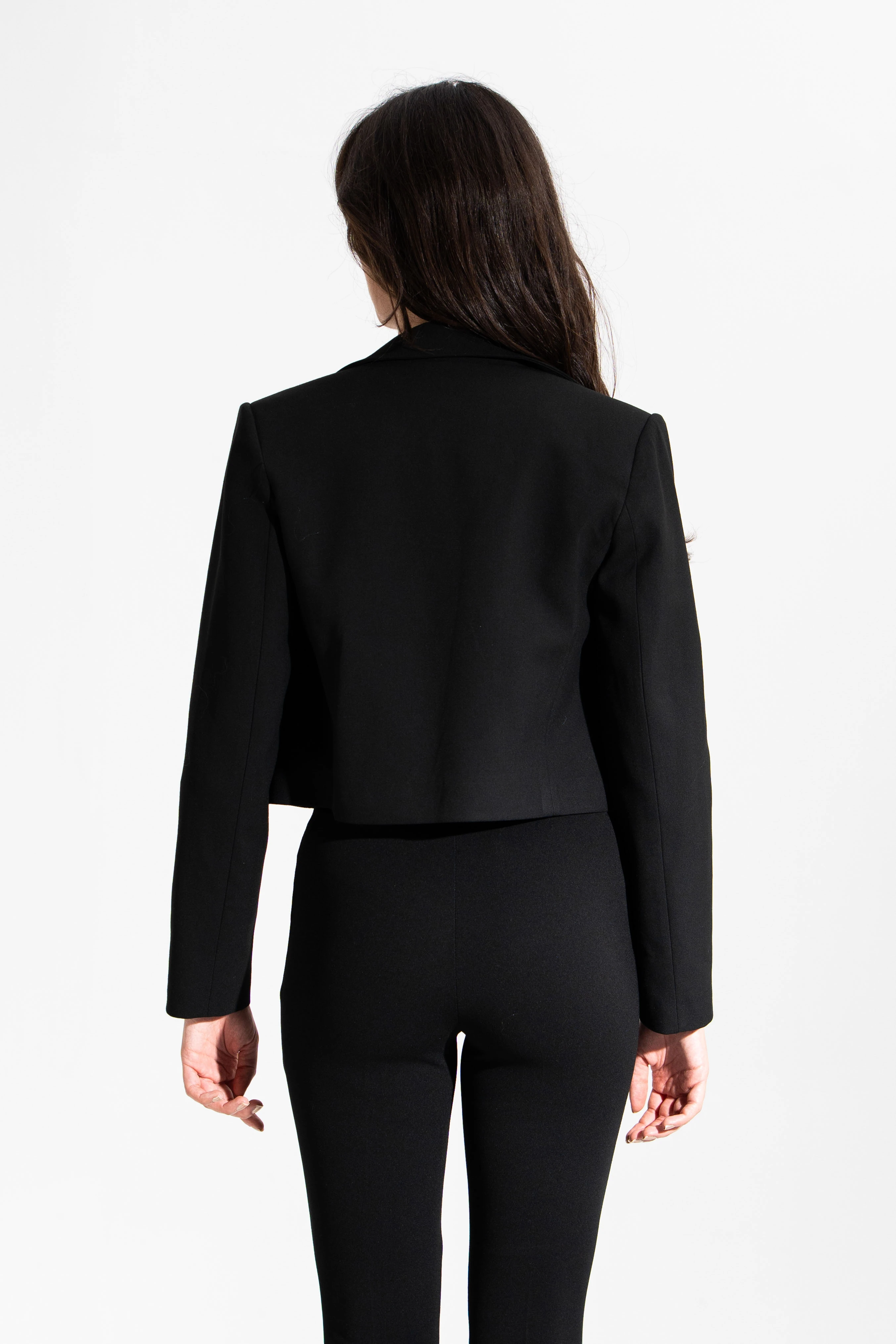 Kruvaze,Kısa Ceket-Siyah