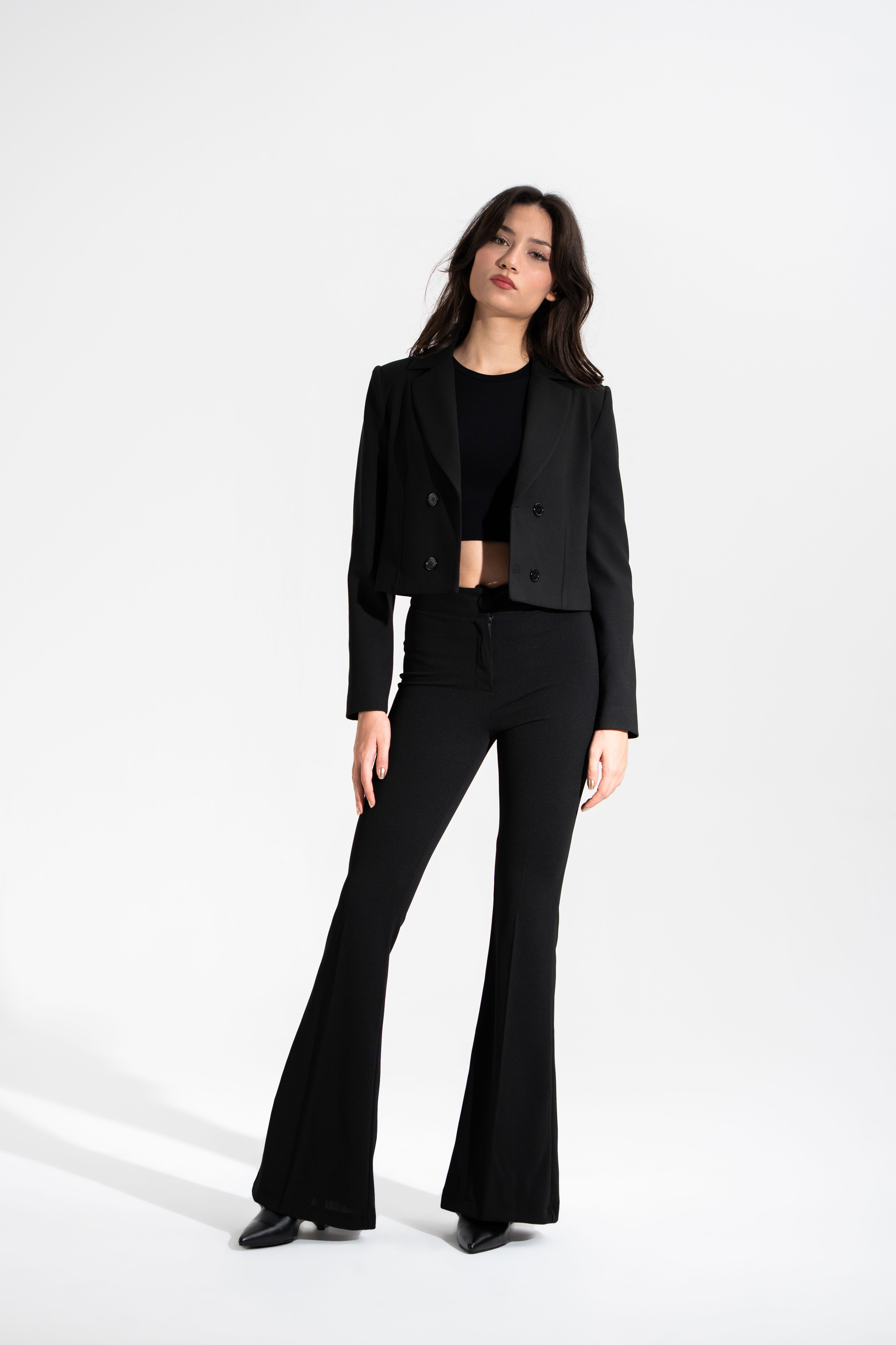 Tek Düğmeli,Sihirli,Süper Likralı İspanyol Pantolon