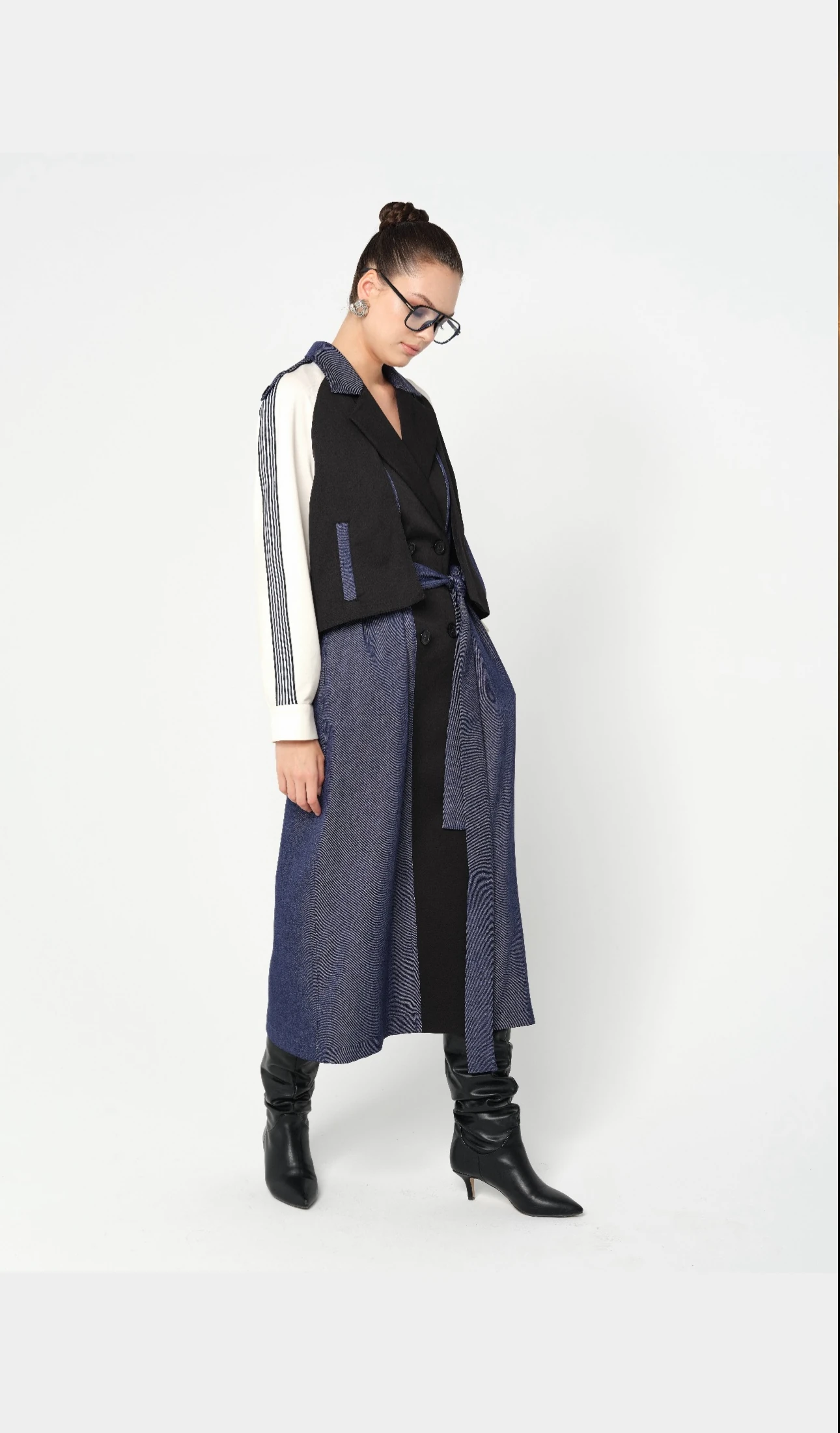 Tasarım,Kot Detaylı,Astarlı,Kuşaklı Trençkot