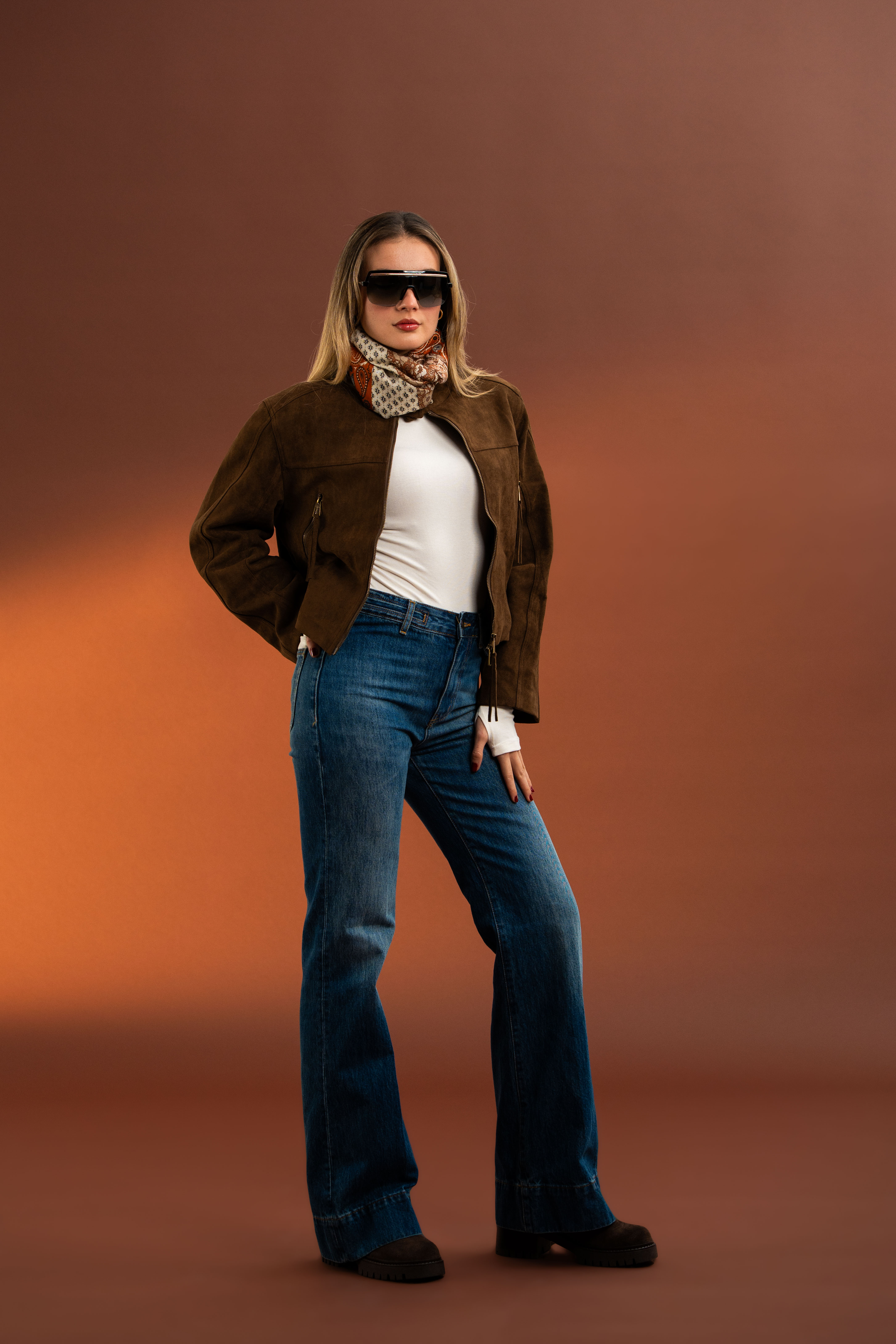 High Rise Flare Jean Pantolon-TINT