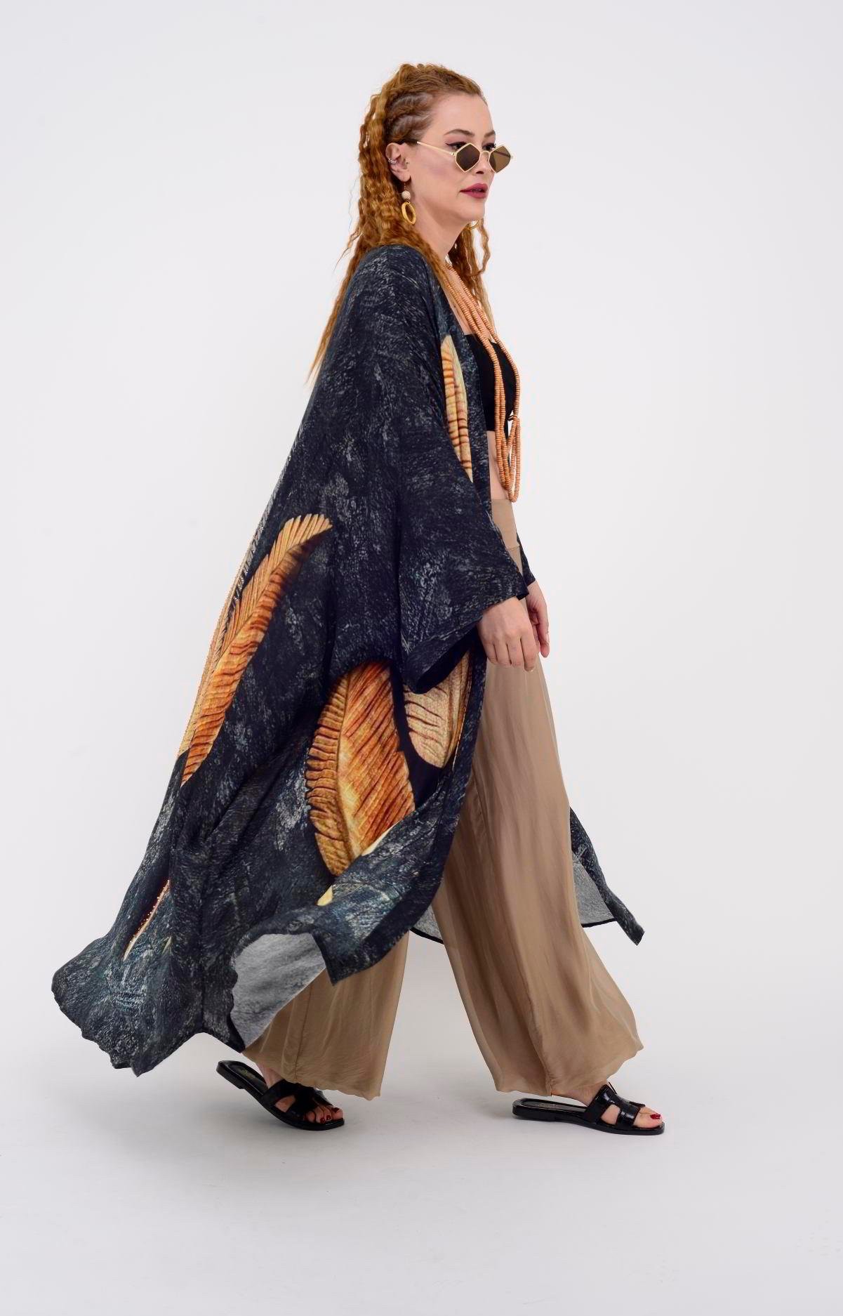 İtalyan,Tüy Desen Ham Kimono
