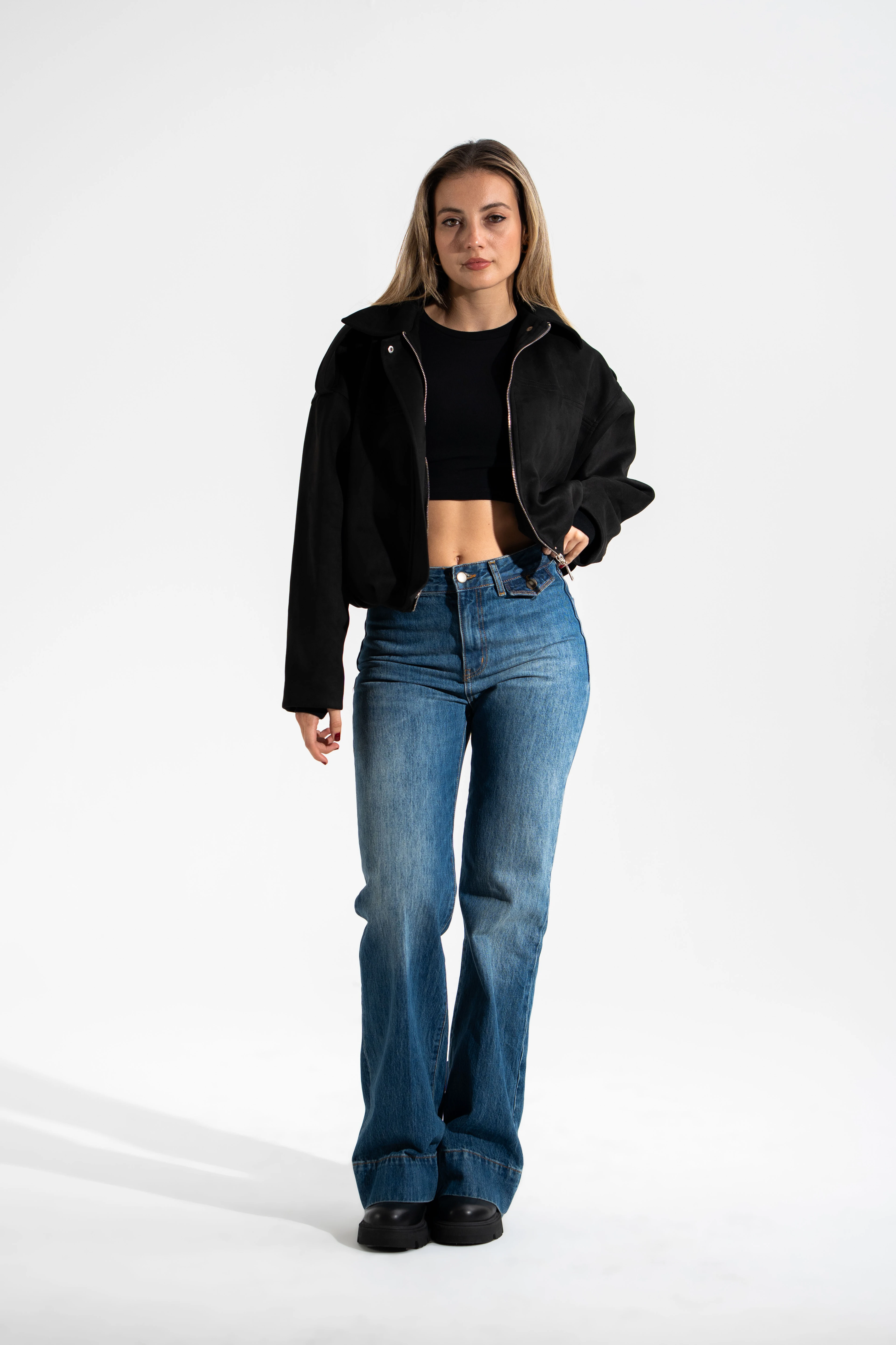 Suni Süet,Bomber Mont-Siyah