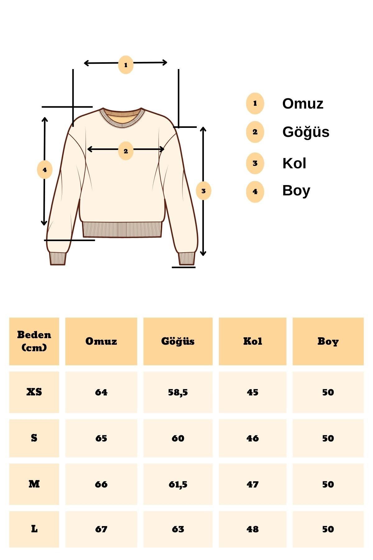 Kadın Krem Gümüş Cepli Polar Sweatshirt