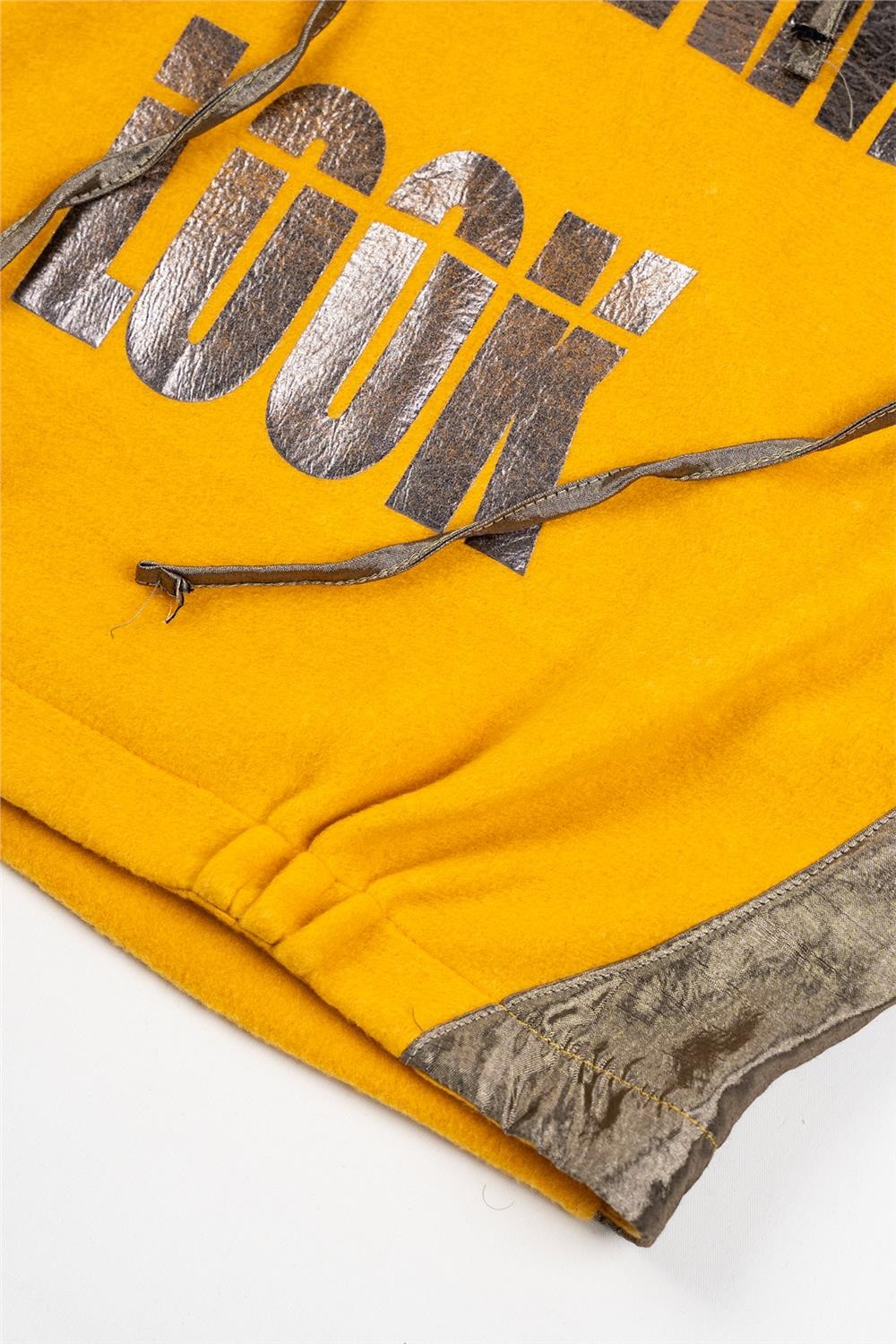 Kadın Sarı Yazılı Polar Sweatshirt