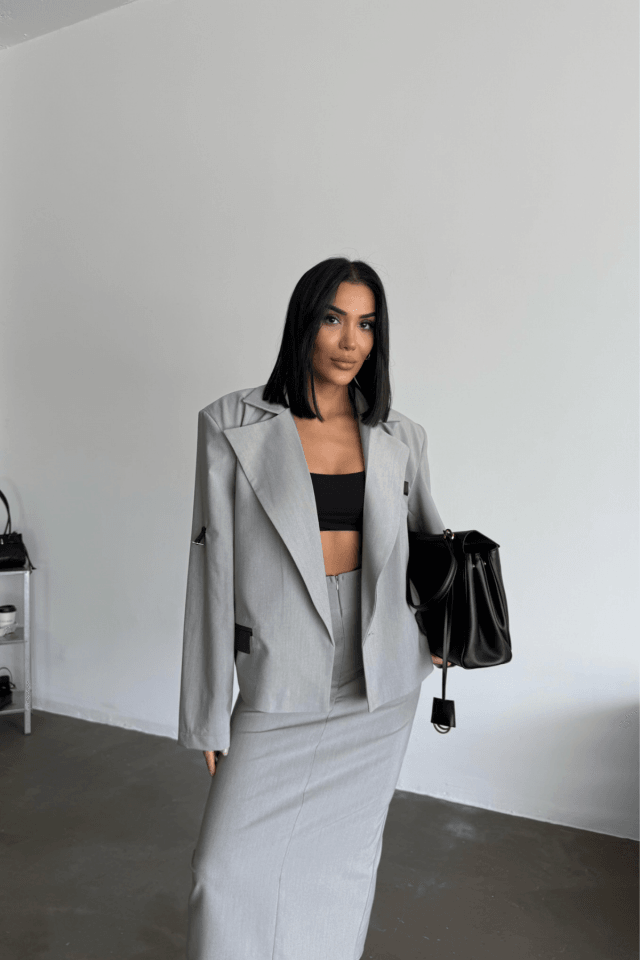 CROP CEKET - ETEK TAKIM - Gri