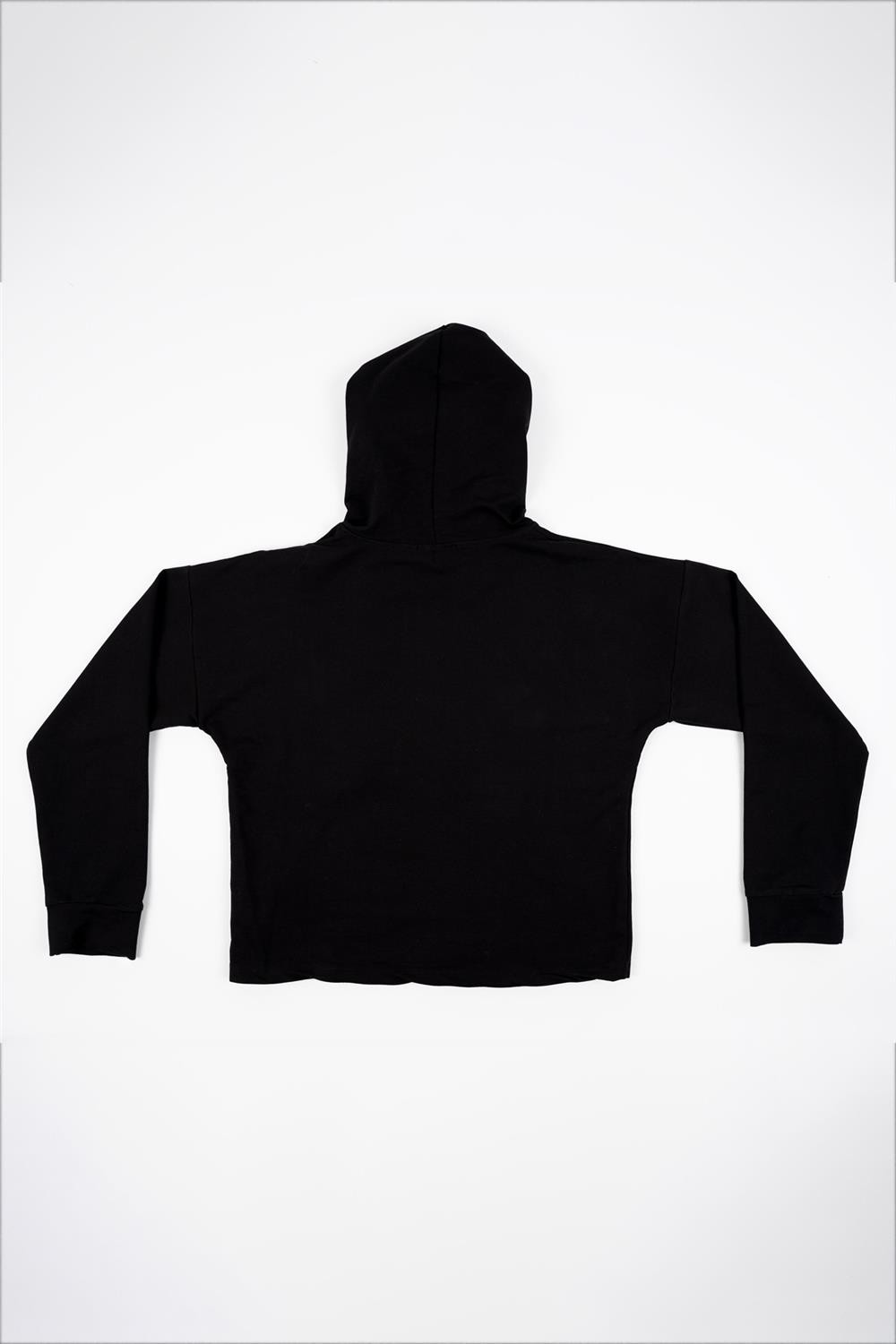 Kadın Siyah Kapşonlu Zincirli Sweatshirt