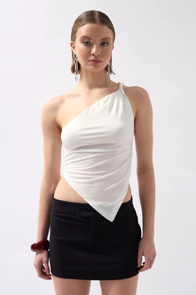 Simala Kadın Asimetrik Detay Şık Bluz