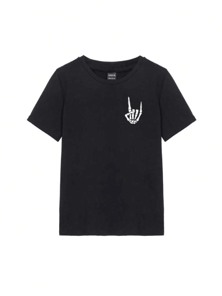 Baskılı T-shirt - Siyah